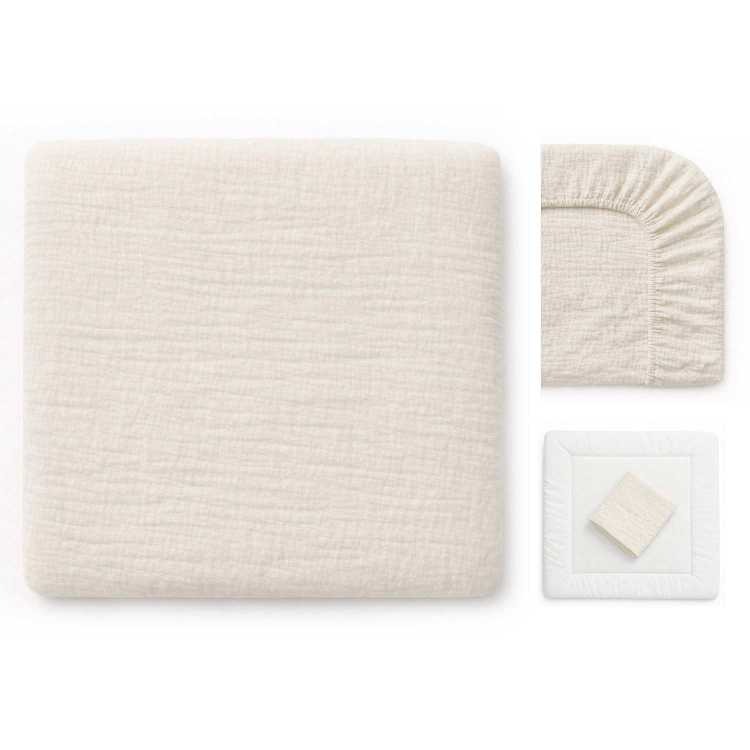 BABEES Wickelauflagenbezug Wickelauflagenbezug 100% Baumwolle Musselin Bezug für Wickelauflage, 85x75 und 75x75 cm weicher Wickeauflagenüberzug atmungsaktiv waschbar