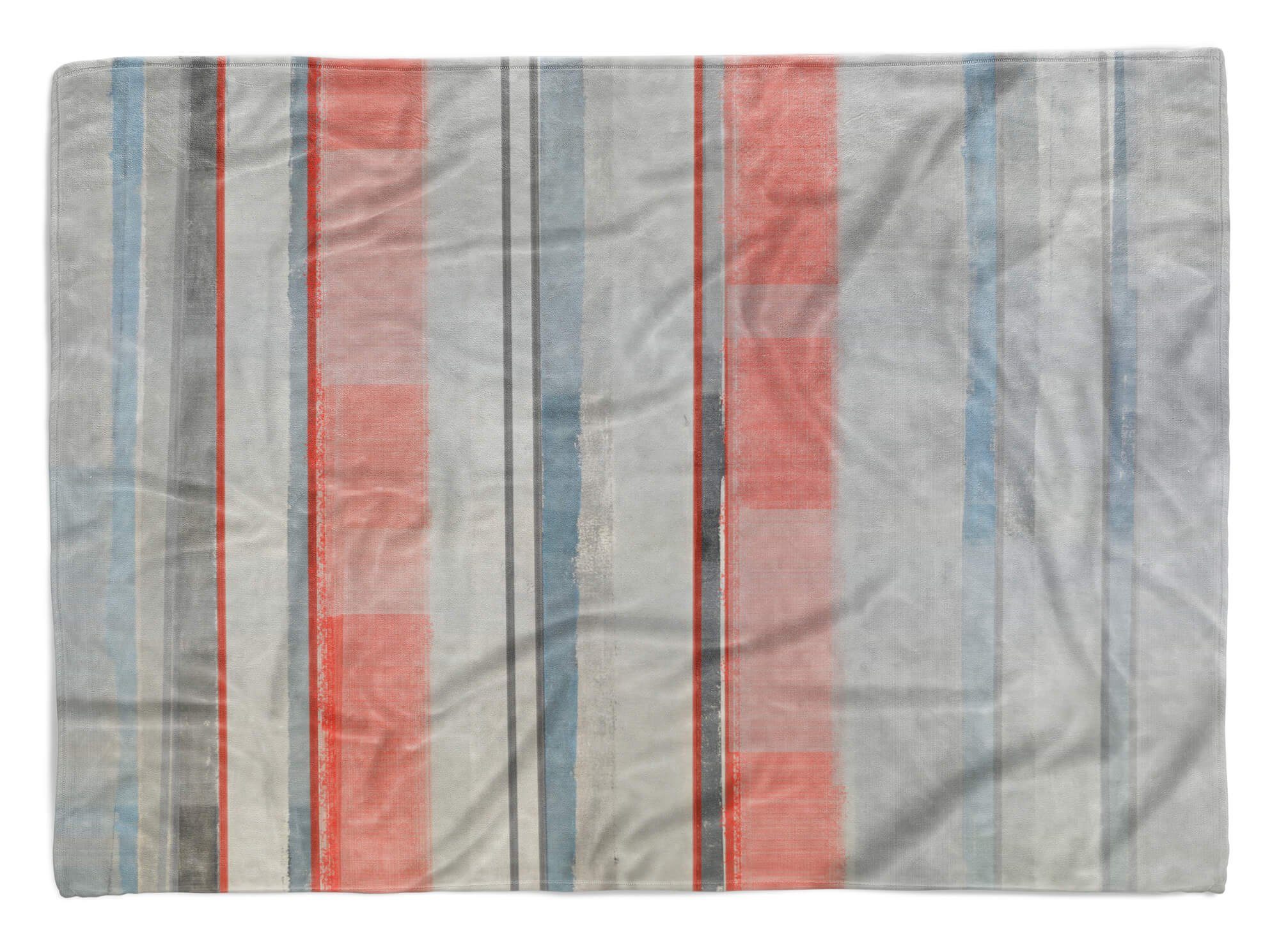 Sinus Art Handtücher Handtuch Strandhandtuch Saunatuch Kuscheldecke mit Fotomotiv Streifen Abstrakt Kunstvoll, Baumwolle-Polyester-Mix (1-St), Handtuch