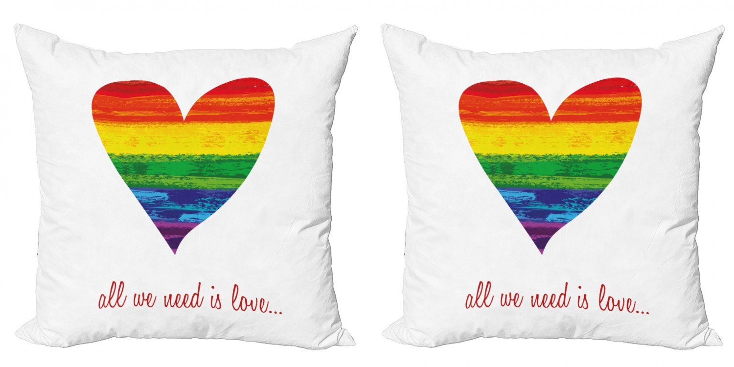 Kissenbezüge Modern Accent Doppelseitiger Digitaldruck, Abakuhaus (2 Stück), Inspirativ Wir brauchen Homosexuell Liebe