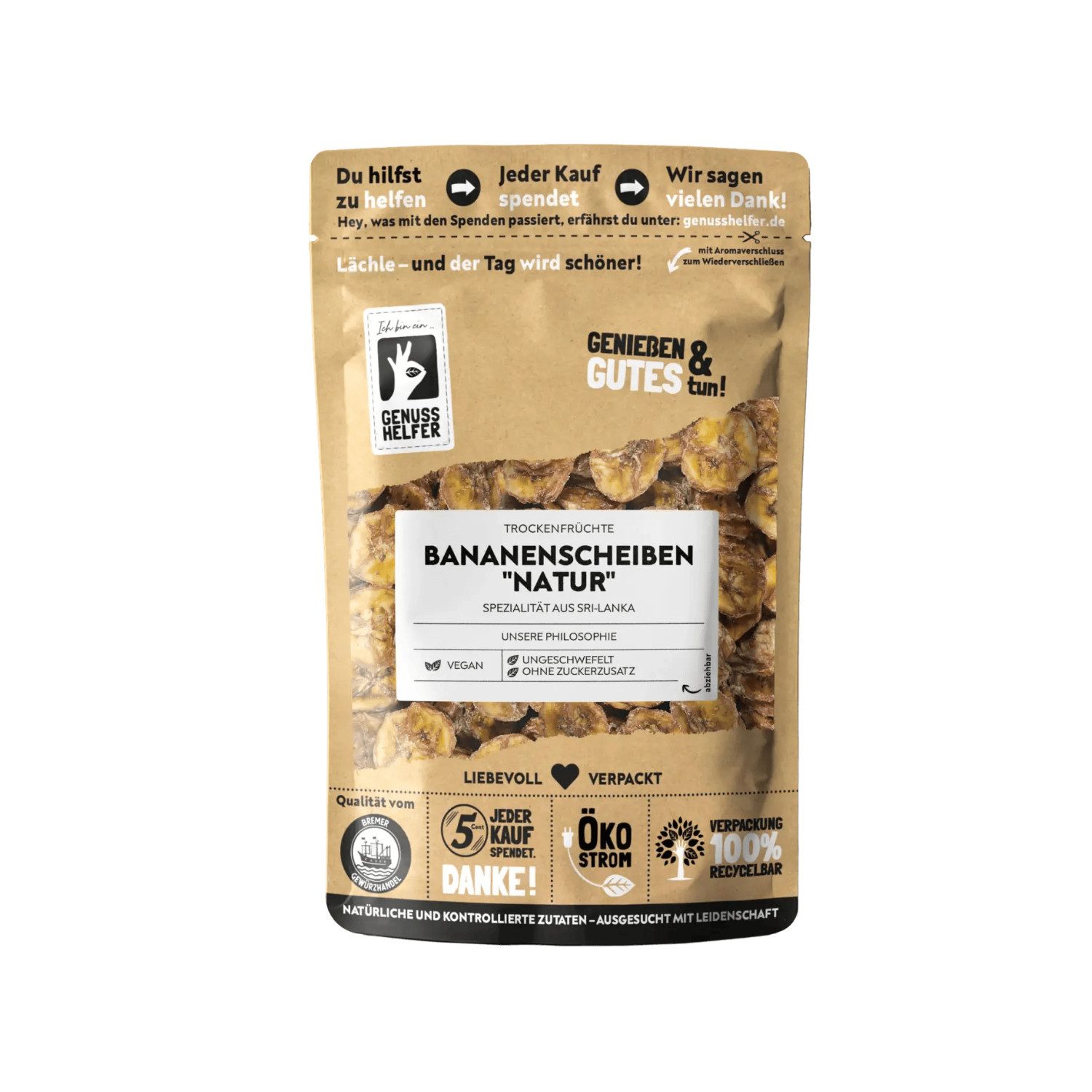 Bremer Gewürzhandel Trockenfrüchte Bananenscheiben BIO, getrocknet, 180 g