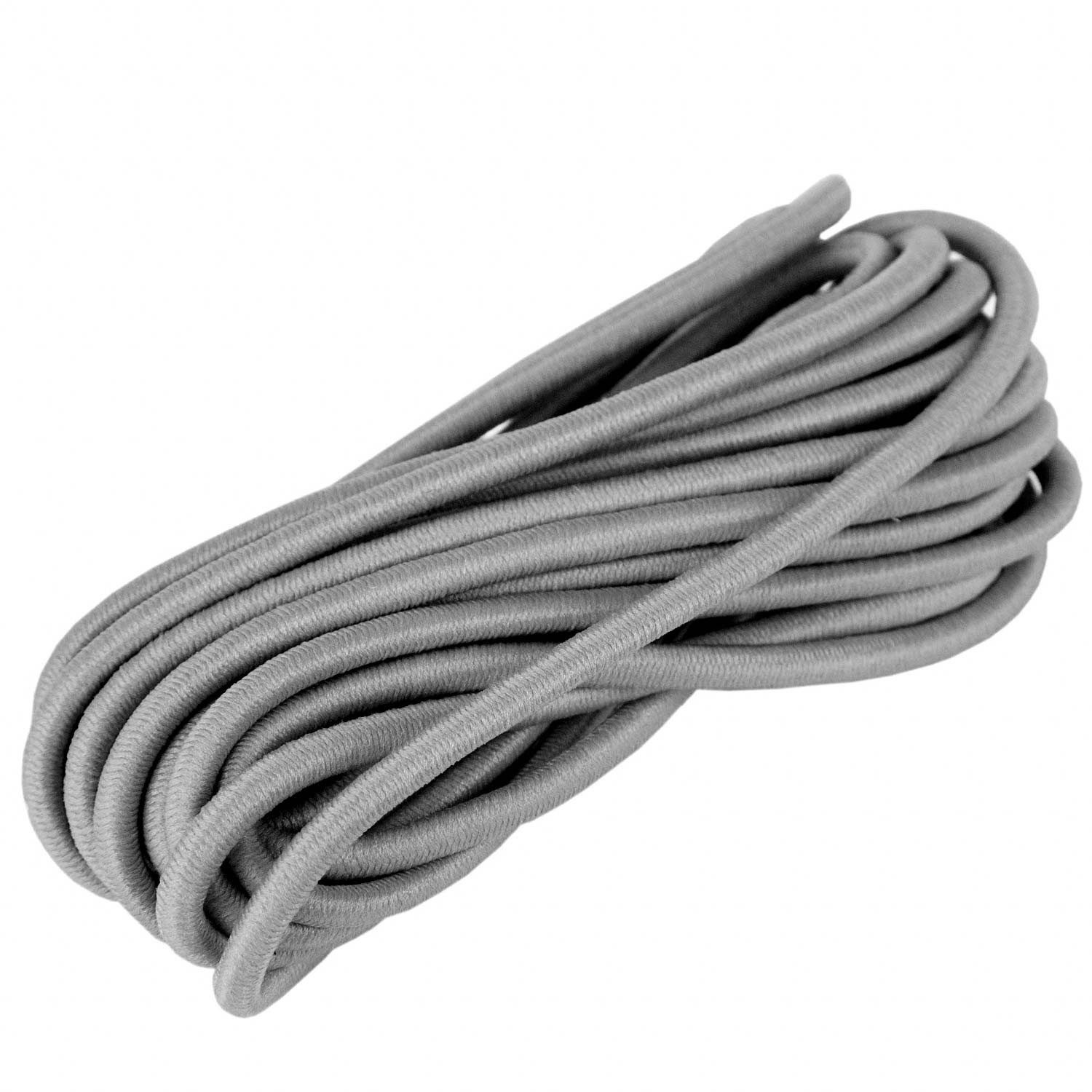 maDDma Gummiband 3m Gummikordel 3mm Rundgummi Gummischnur f. Bekleidung Gummilitze, grau