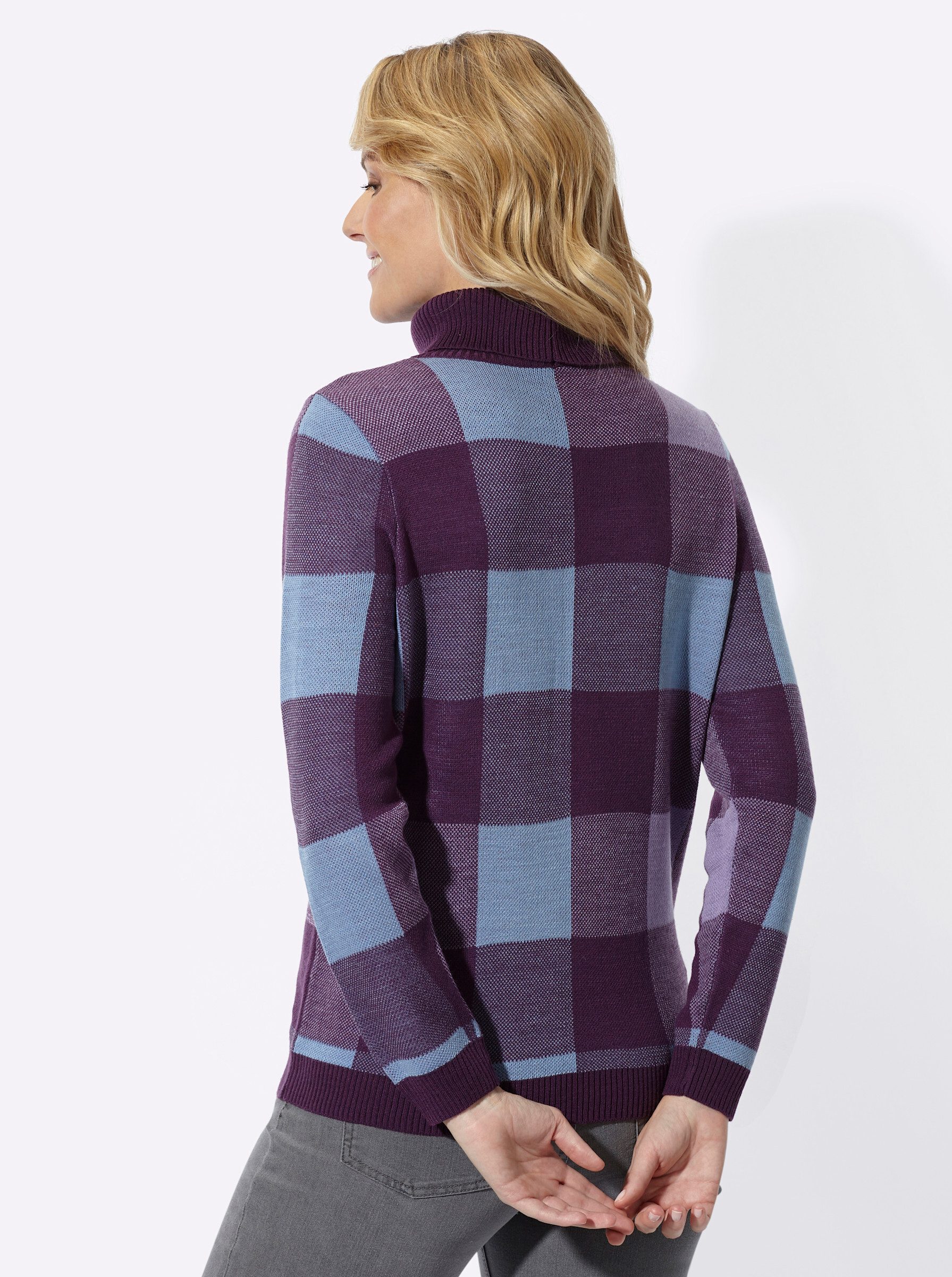Sieh an! Strickpullover Rollkragen-Pullover Langarm Jacquard