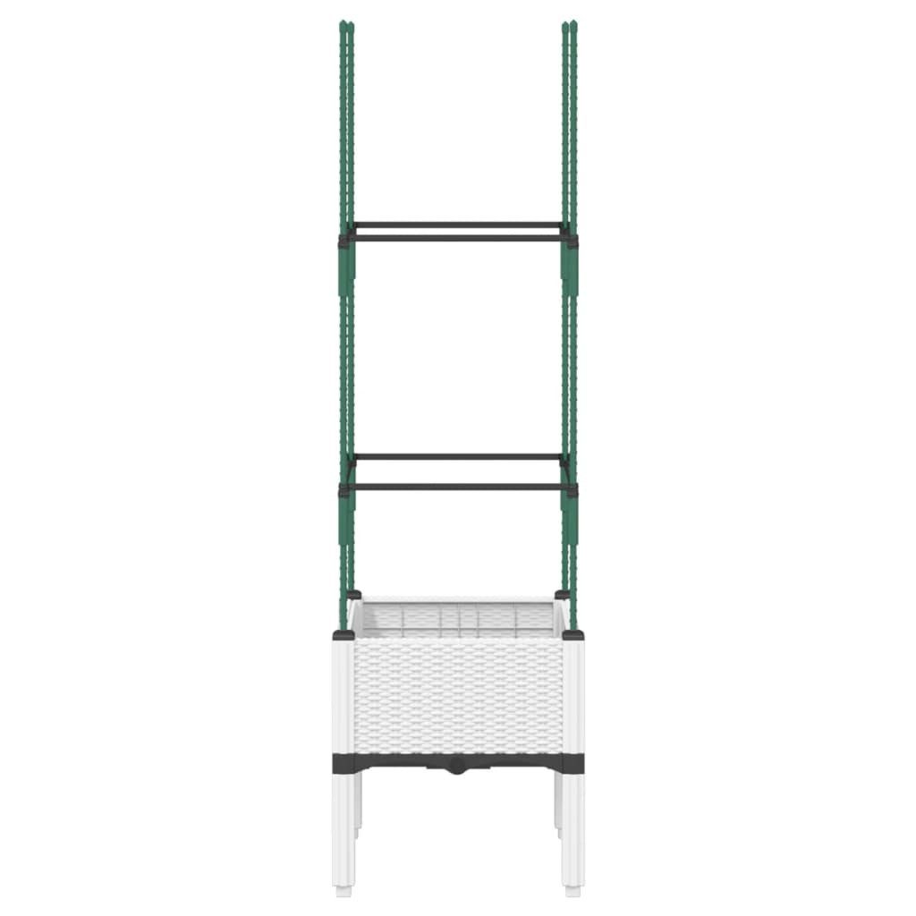 vidaXL Blumentopf Pflanzkübel mit Rankgitter Weiß günstig online kaufen