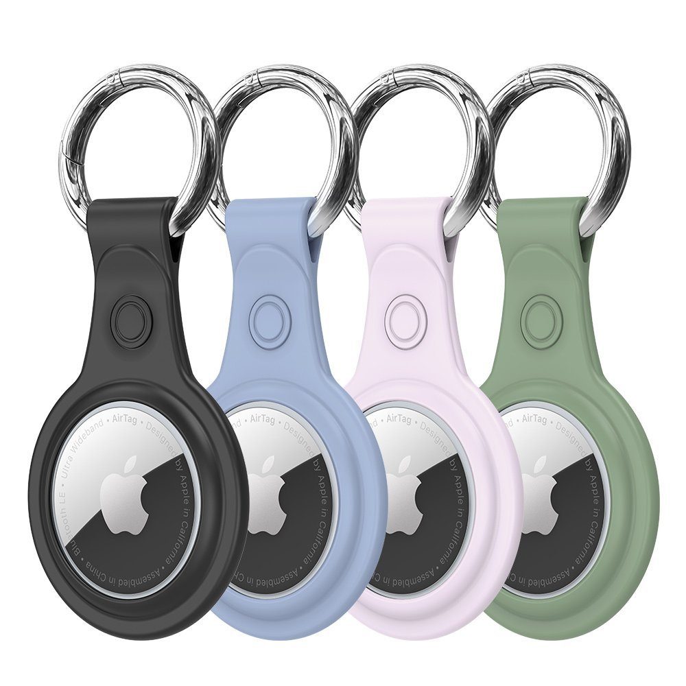 Schlüsselanhänger 4x Silikon Schutz Hülle Cover Schlüsselanhänger Apple AirTag