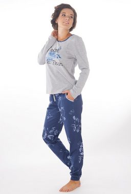 Consult-Tex Pyjama Damen Pyjama Schlafanzug SUN8 (Packung) Mit Kordelzug, Einschubtaschen, dehnbarem Hosenbund