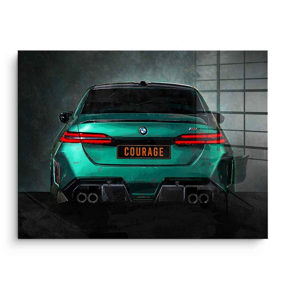 DOTCOMCANVAS® Acrylglasbild BMW M5 Backside - Acrylglas, Acrylglasbild BMW M5 Backside Auto Kunstdruck Wandbild