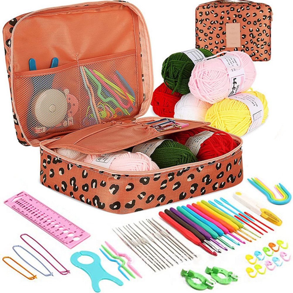 Coonoor Крючки для вязания 58 Stück Häkelnadel Set für Anfänger, mit Häkeltasche, Zubehör, Bunte Крючки для вязания mit Weichem Griff für Häkelgarn und wolle