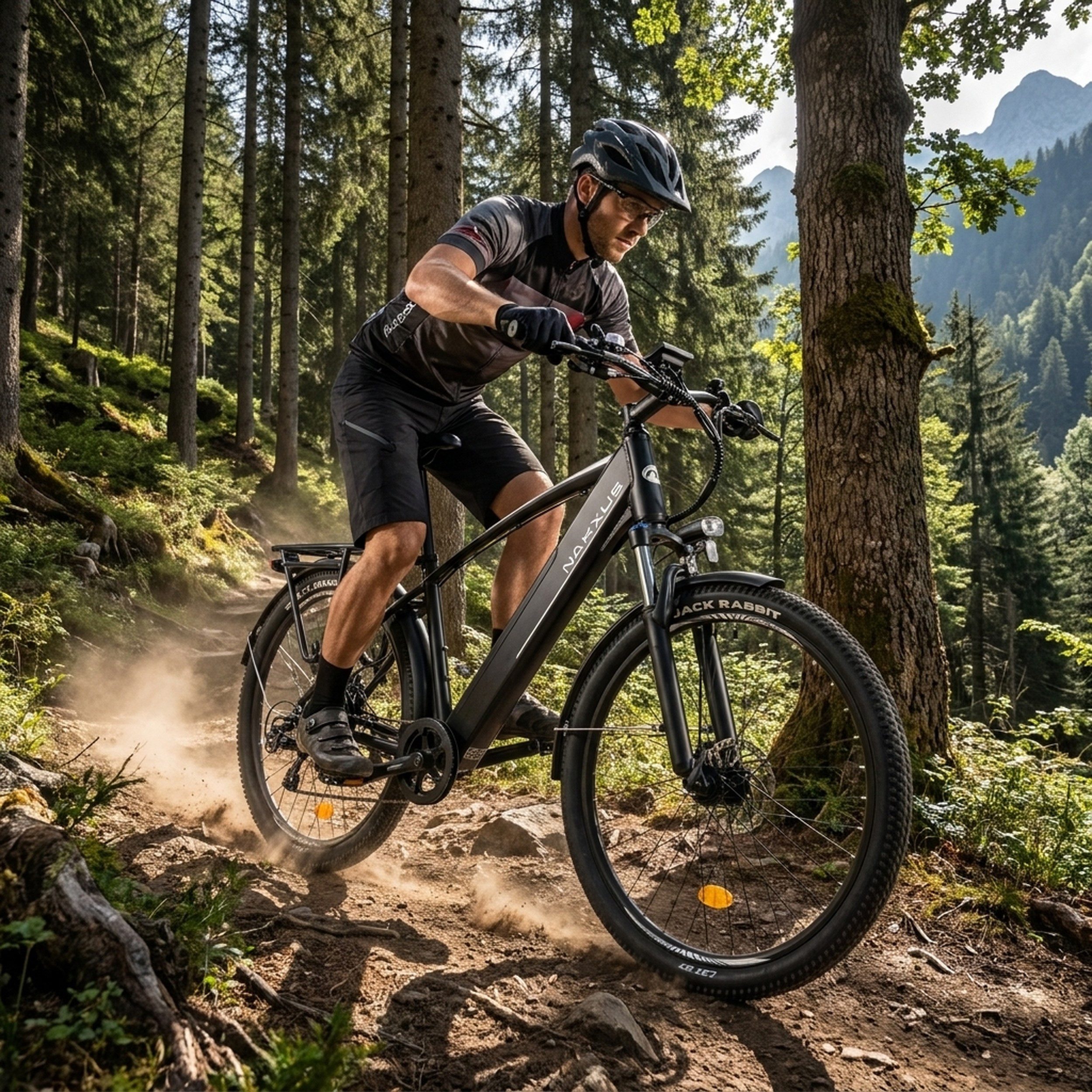 Vankel E-Bike Trekkingrad 27,5 Zoll Trekkingrad für Damen und Herren, 7 Gang, 450Wh max.70Km, 7 Gang Schimano Schaltwerk, Kettenschaltung, Heckmotor, 450 Wh, City Pedelec mit digitalem Display, leicht und aufladbar