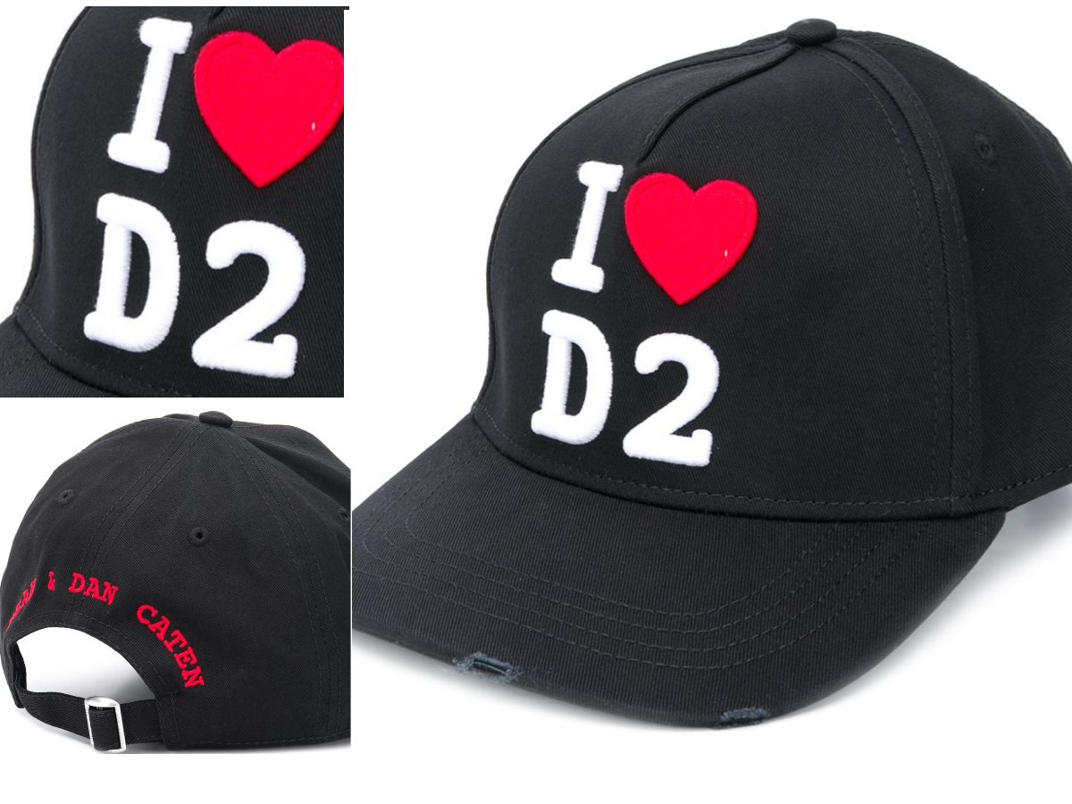 Dsquared2 Baseball Cap Dsquared2 Iconic I Love D2 Logo Baseballcap Cap