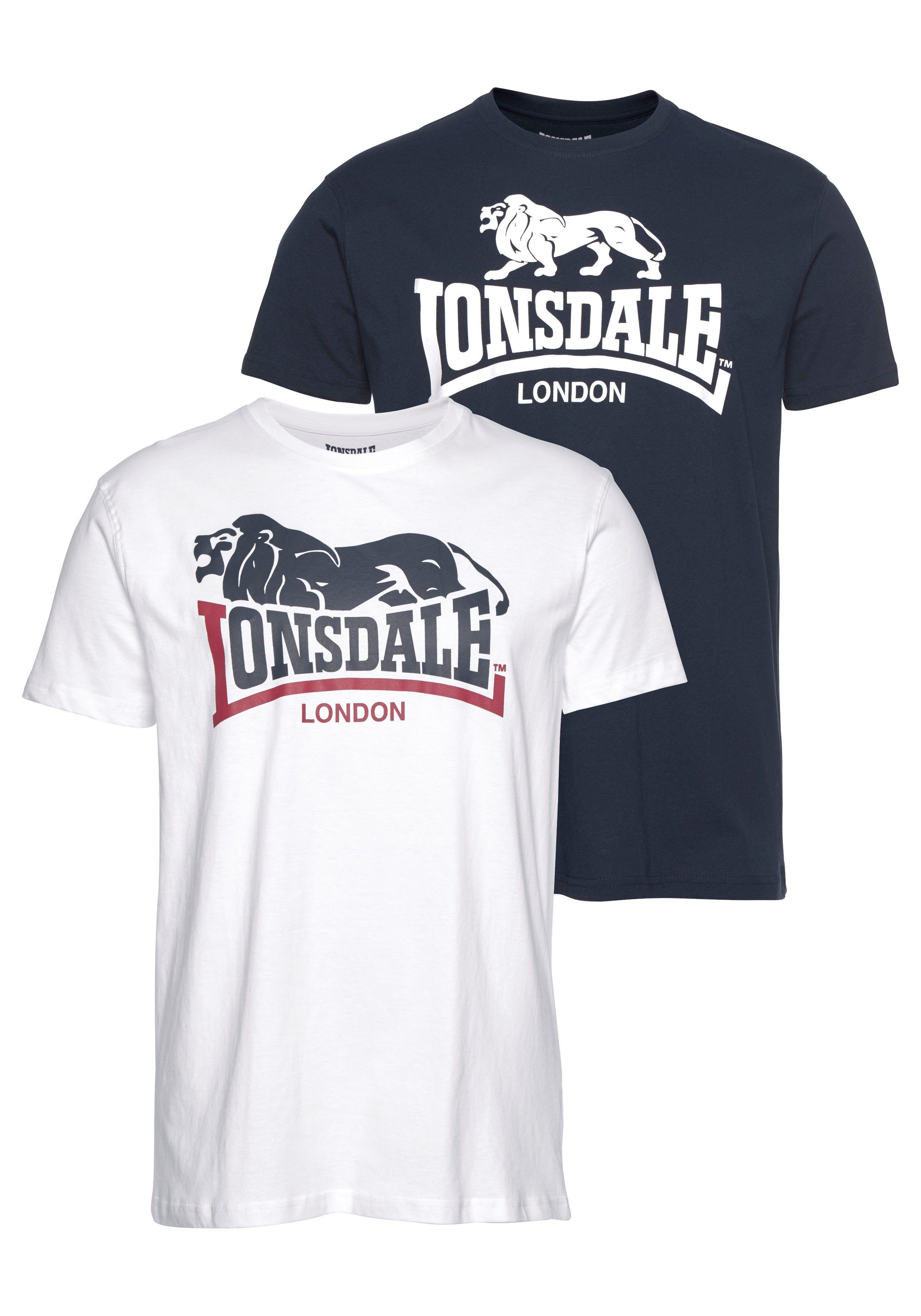 Doppelpack im T-Shirt von 2er-Pack), T-Shirt (Packung, Lonsdale 2-tlg., LOSCOE Lonsdale