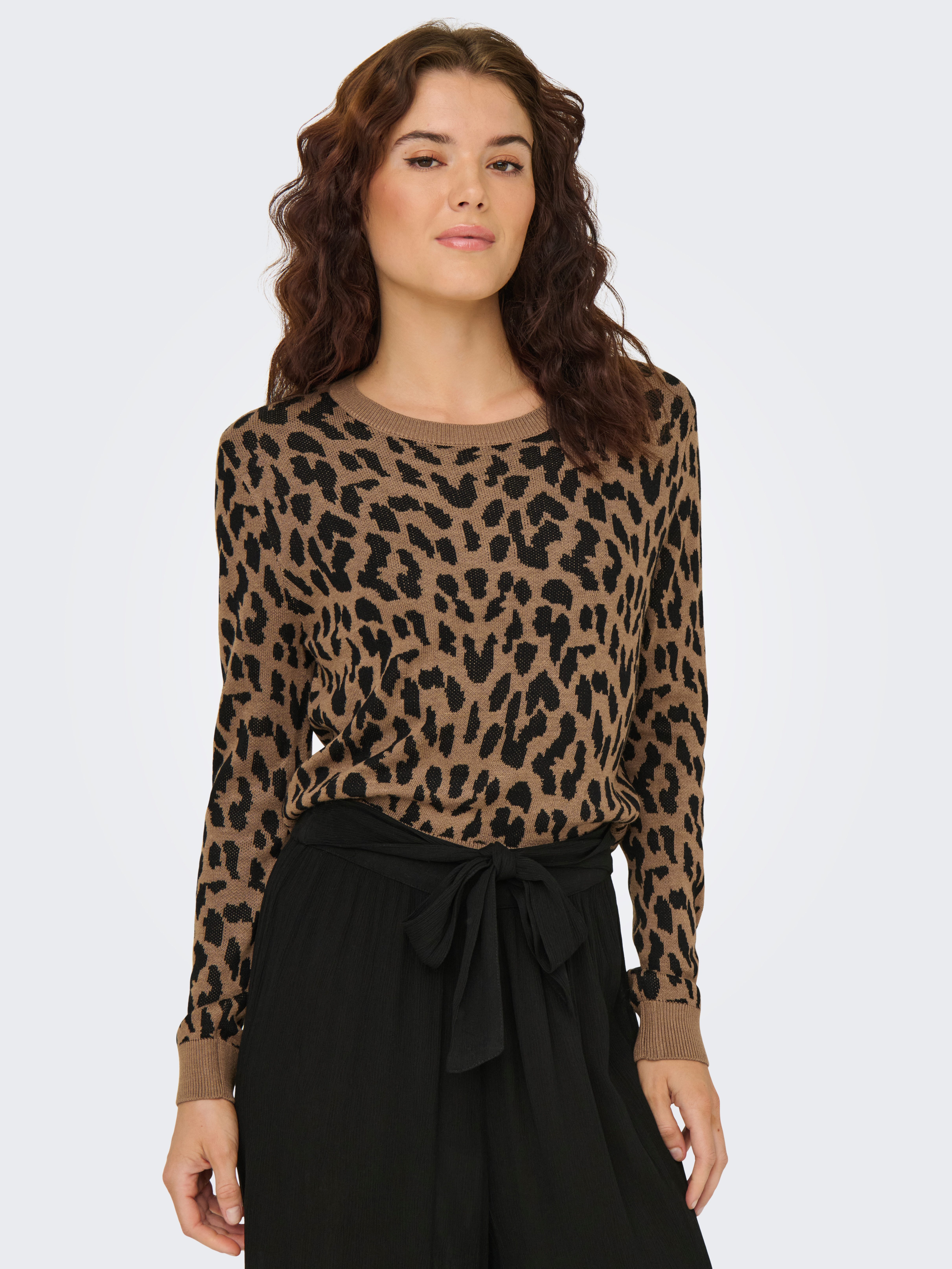 ONLY Rundhalspullover ONLVIENNA LS JQ LEO O-NECK CC KNT günstig online kaufen