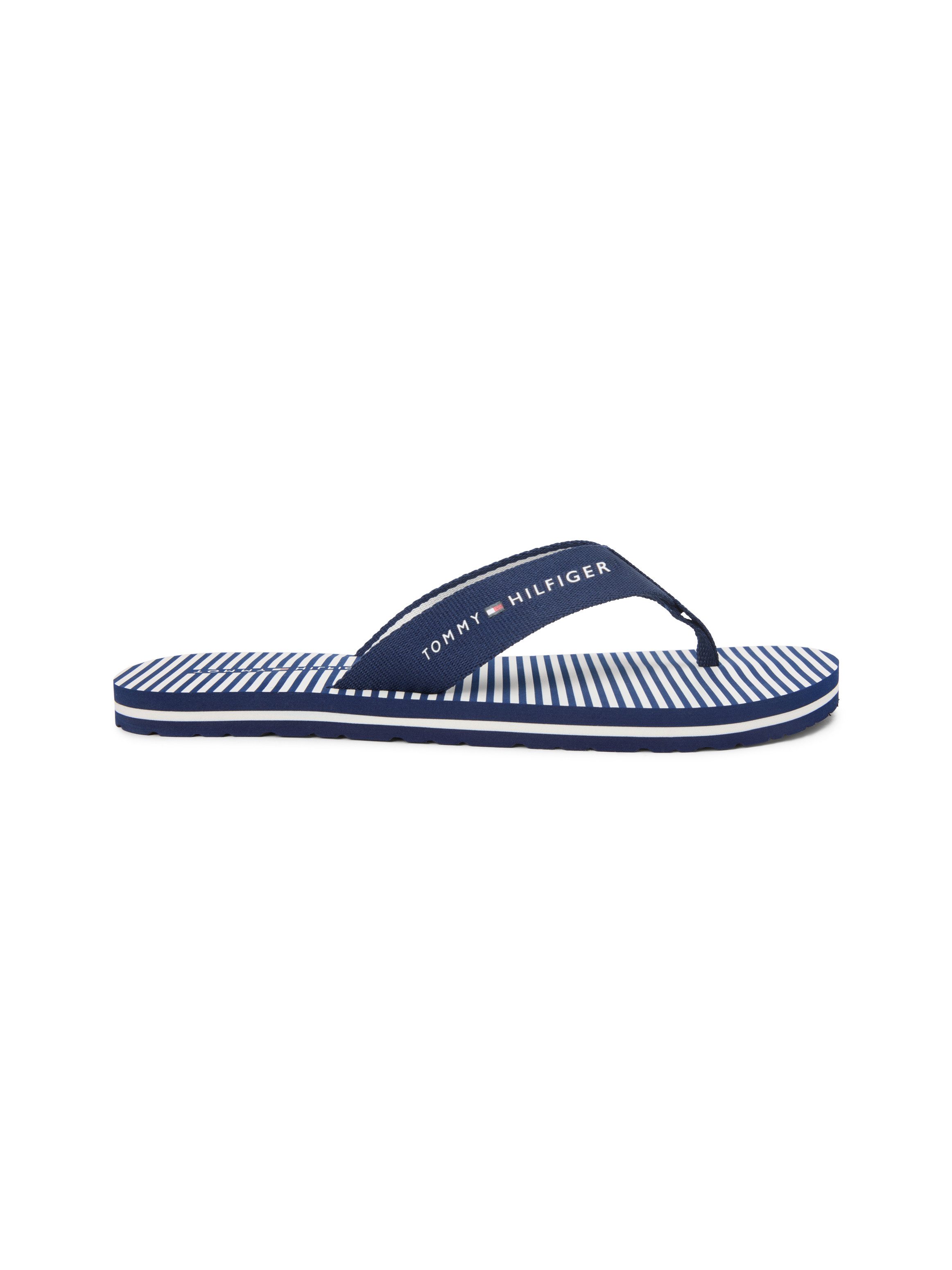 Tommy Hilfiger TH ITHACA STRIPE SUMMER SANDAL Zehentrenner Sommerschuh, Pool Slide, Dianette, Flat mit Logo-Schriftzug – Bild 4 von 5