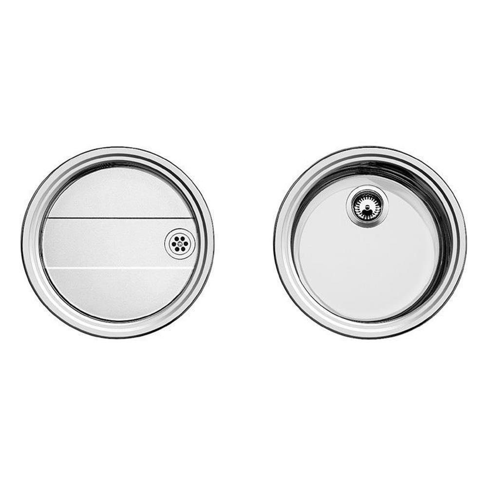 Blanco Edelstahlspüle RONDOSET + Tropfmulde Edelstahl Bürstfinish, 0/0 cm