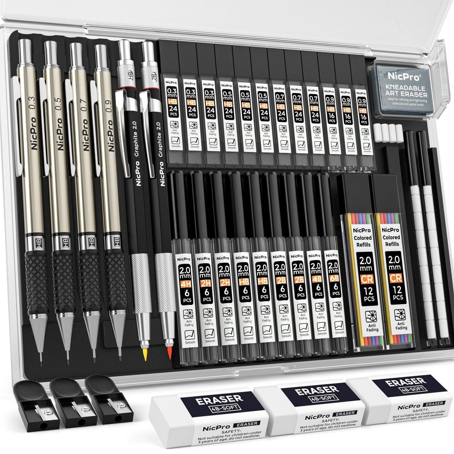 LuxusKollektion Druckbleistift Druckbleistift Set Zeichenset 37tlg. Künstlerbedarf