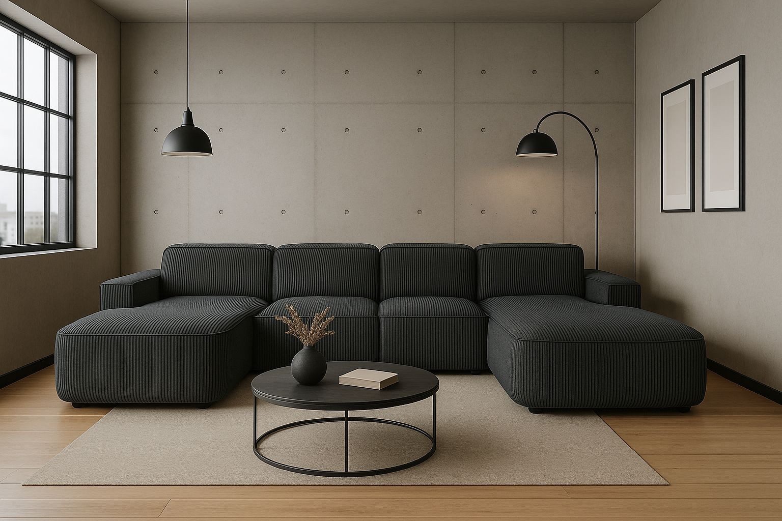 Kaiser Möbel Ecksofa Cursal Round U-Form – großes modulares Sofa mit sanften Rundungen, Einzelsofa