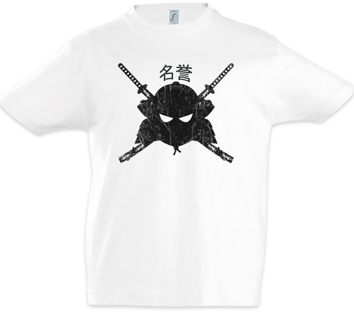 Print-Shirt Samurai Meiyo Kinder T-Shirt Ninja Bushido Banzai Krieger Rüstung Helm