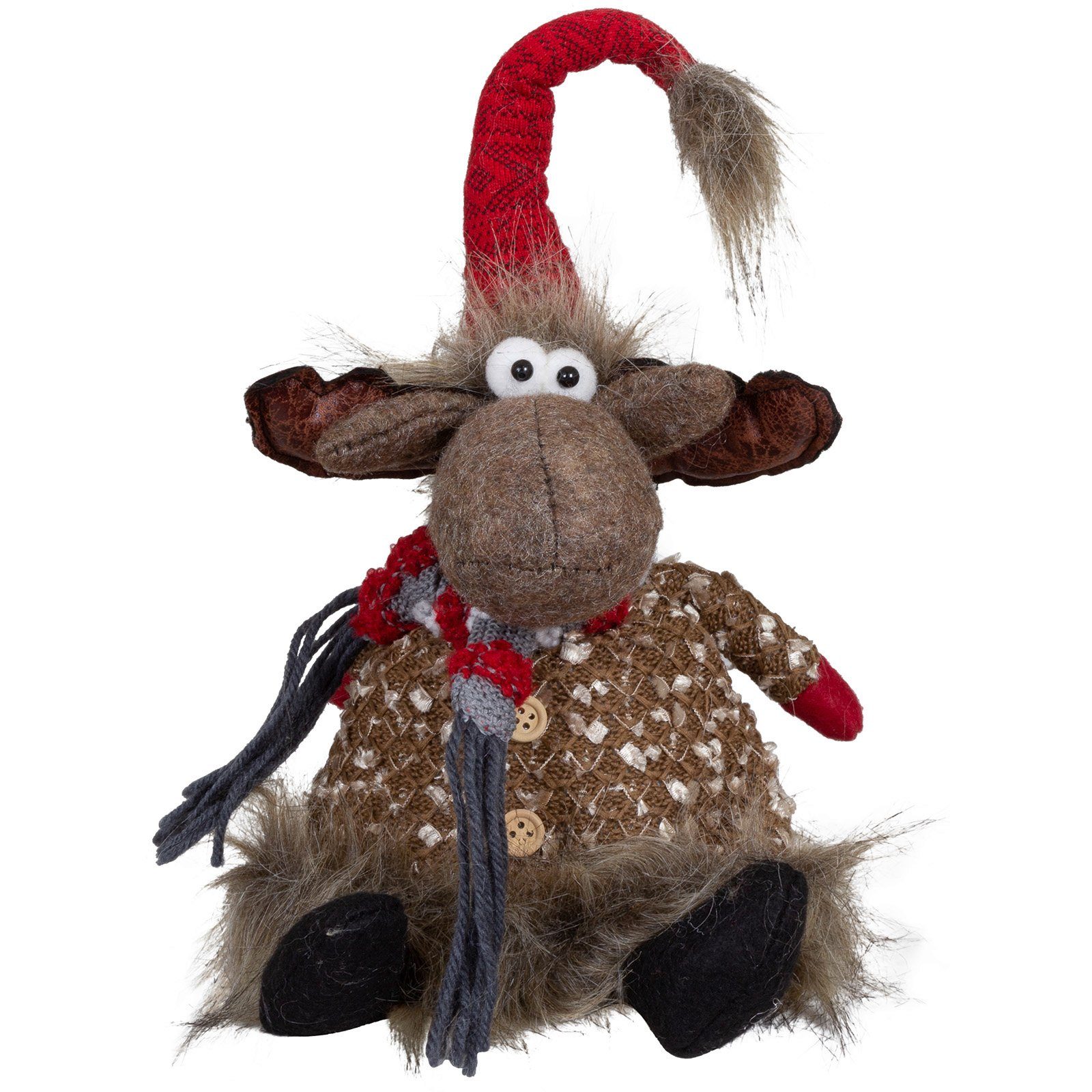 Christmas Paradise Weihnachtsfigur Elch 23cm (31cm) sitzend (Deko Figur, 1 St), Weihnachten, braun