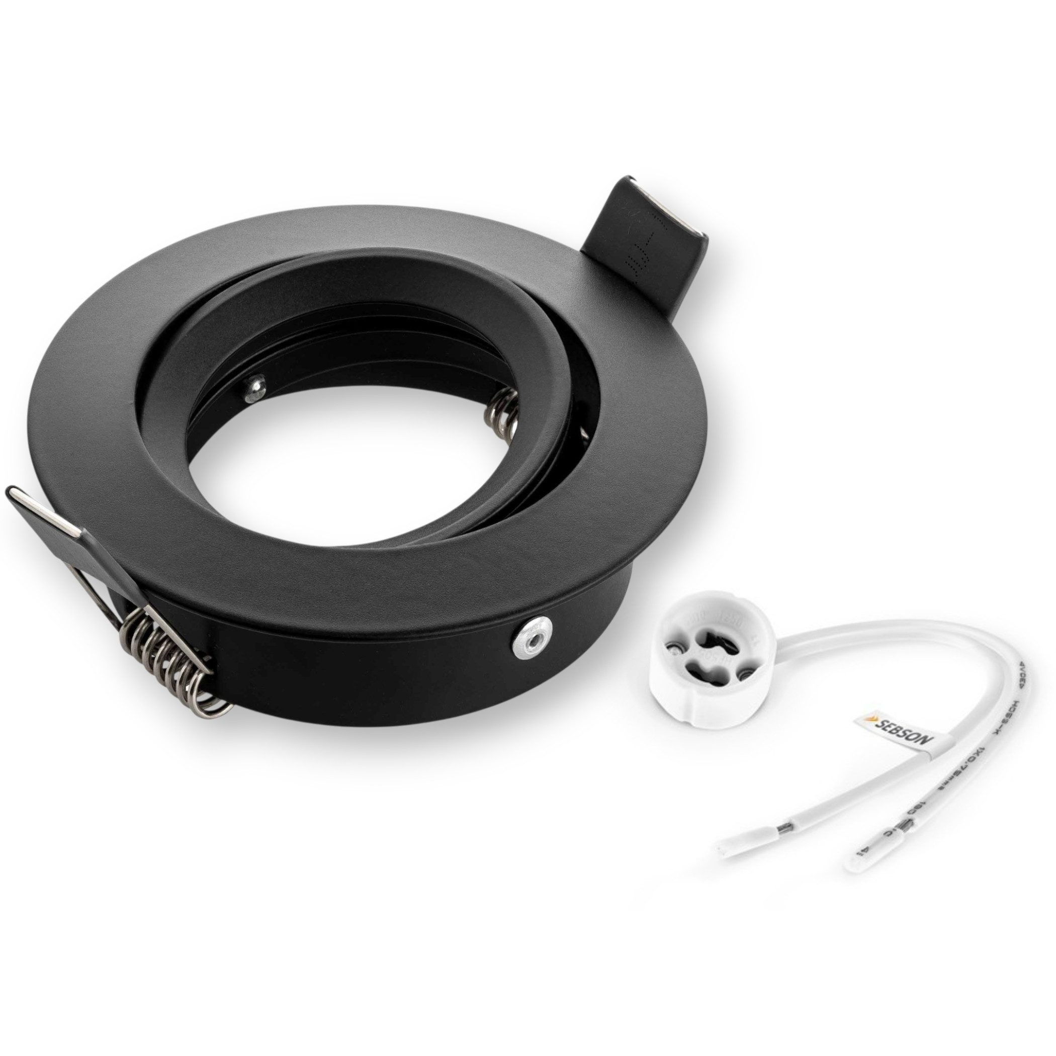 SEBSON LED Einbaustrahler Einbaustrahler inkl. GU10 Fassung, Lochdurchmesser 75mm, flach 25mm, schwenkbar, GU10 Fassung (ohne Leuchtmittel), Aluminium Deckenspot