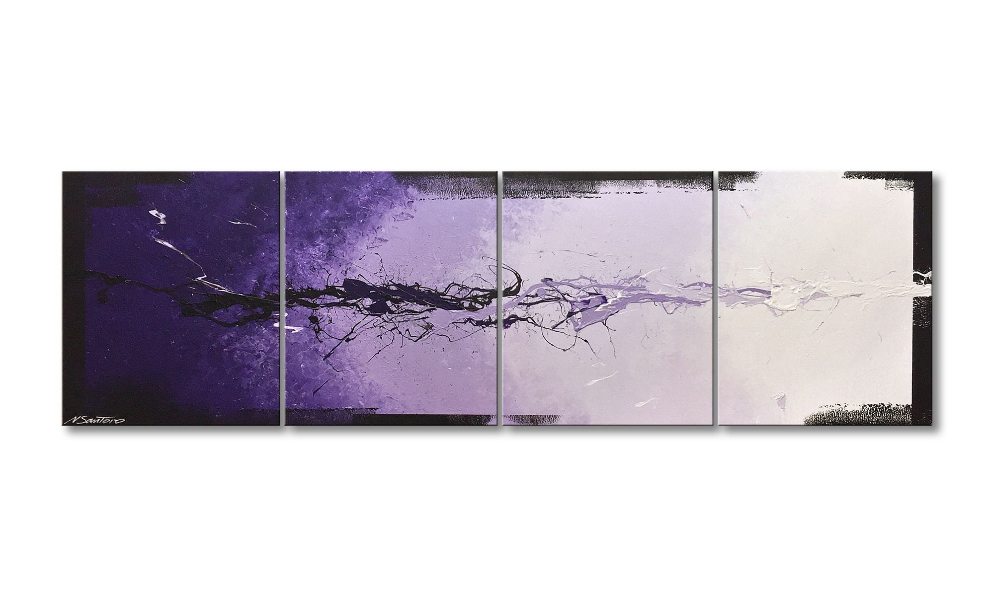 WandbilderXXL Gemälde Magic Moment 200 x 60 cm, Abstraktes Gemälde, handgemaltes Unikat