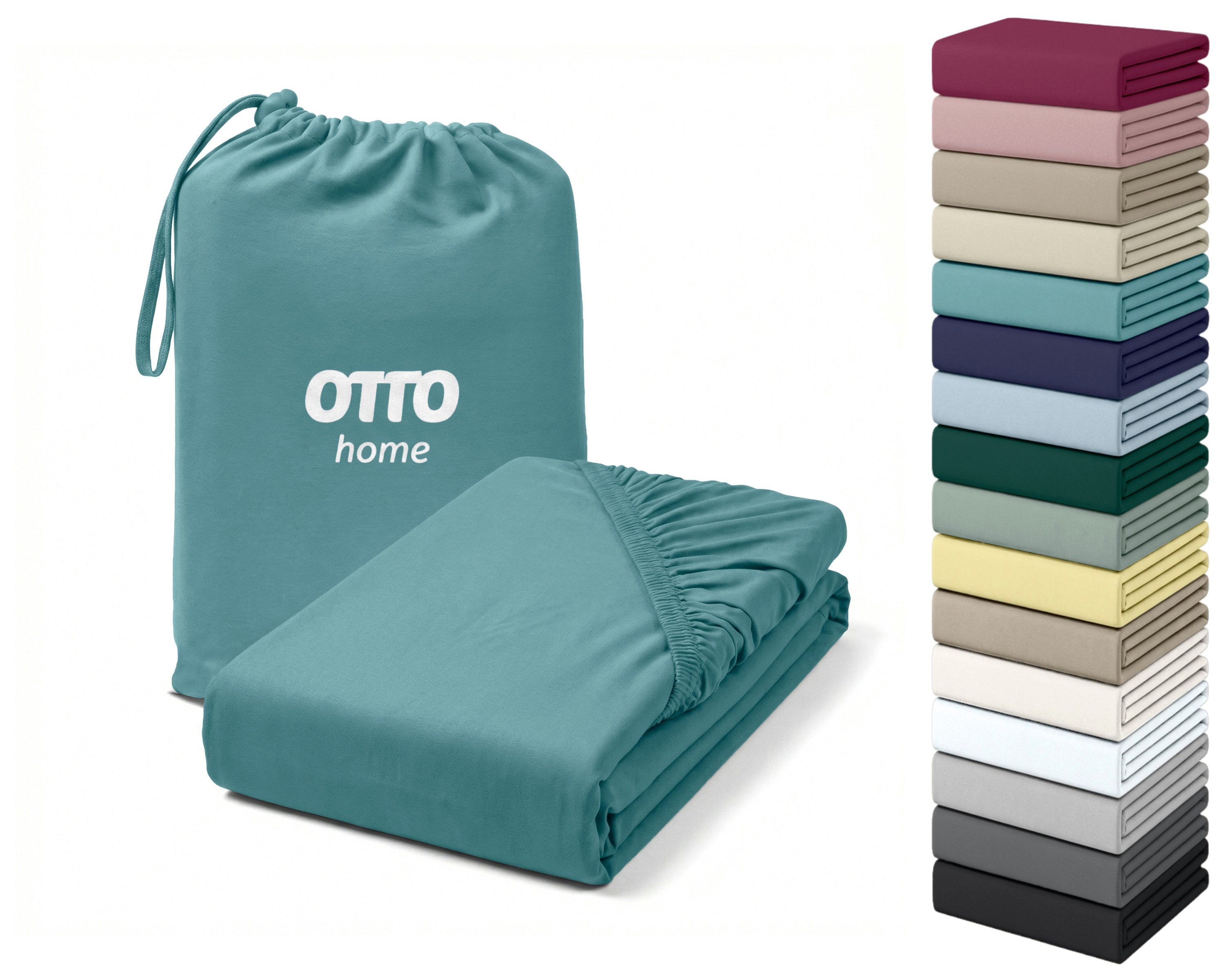 OTTO home Spannbettlaken Cremona für Matratzen bis 30 cm Höhe, Zwirn-Jersey (220g/m), Gummizug: rundum, (1 Stück), NEU! 96% Baumwolle & 4% Elasthan, in Basic, Komfort & Premium Qualität