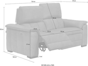 Egoitaliano 2-Sitzer Capucine, wahlweise mit elektrisch oder manuell verstellbarer Relaxfunktion