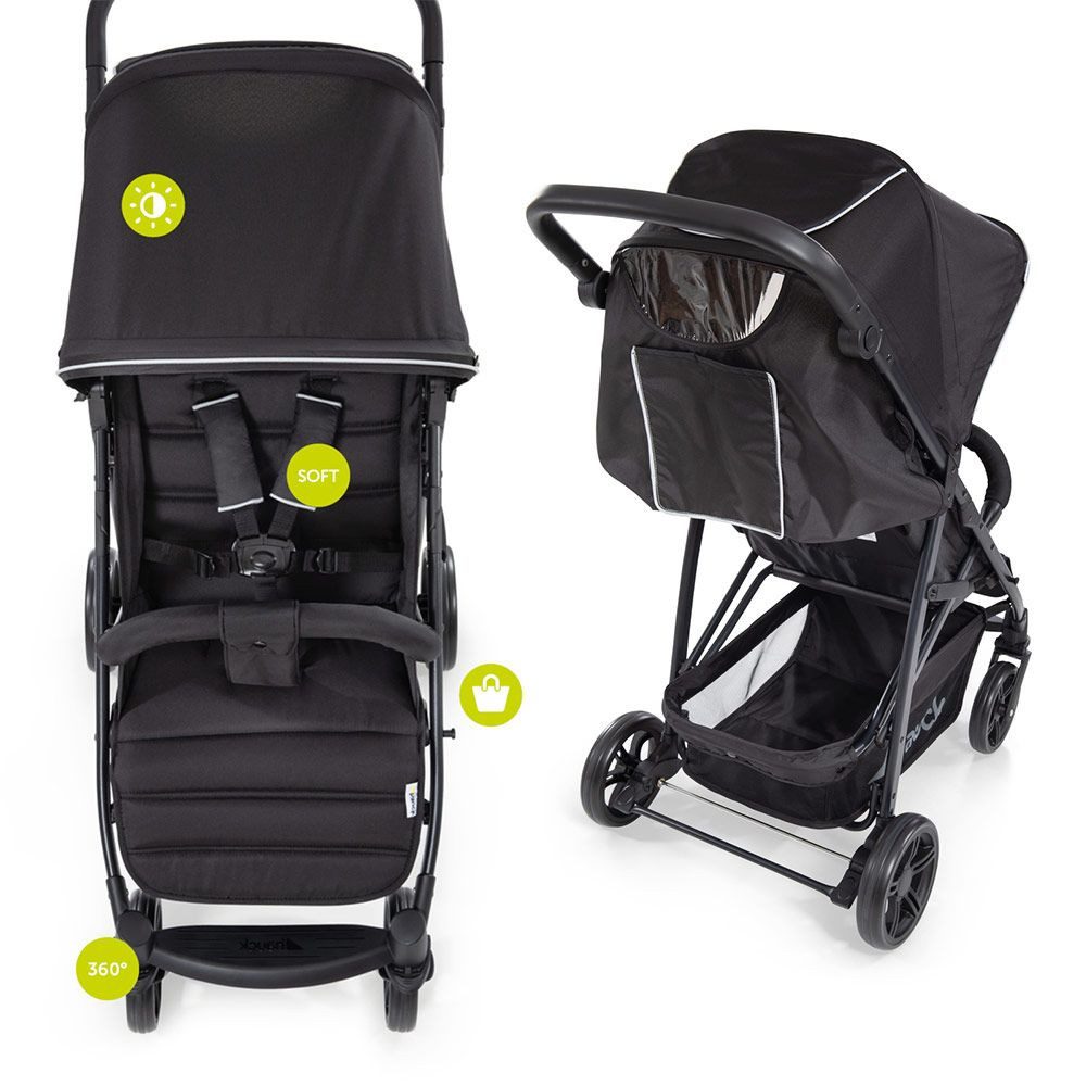 Hauck Kinder-Buggy Rapid 4 - Caviar Black, Sportwagen mit Liegefunktion höhenverstellbar klein faltbar bis 22 kg