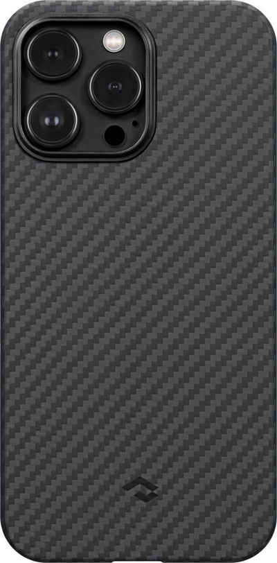 Pitaka Handyhülle MagEz Case 3 for Pro Max iPhone 14 Black/Grey Twill, hergestellt aus 1500D Aramid-Fasern