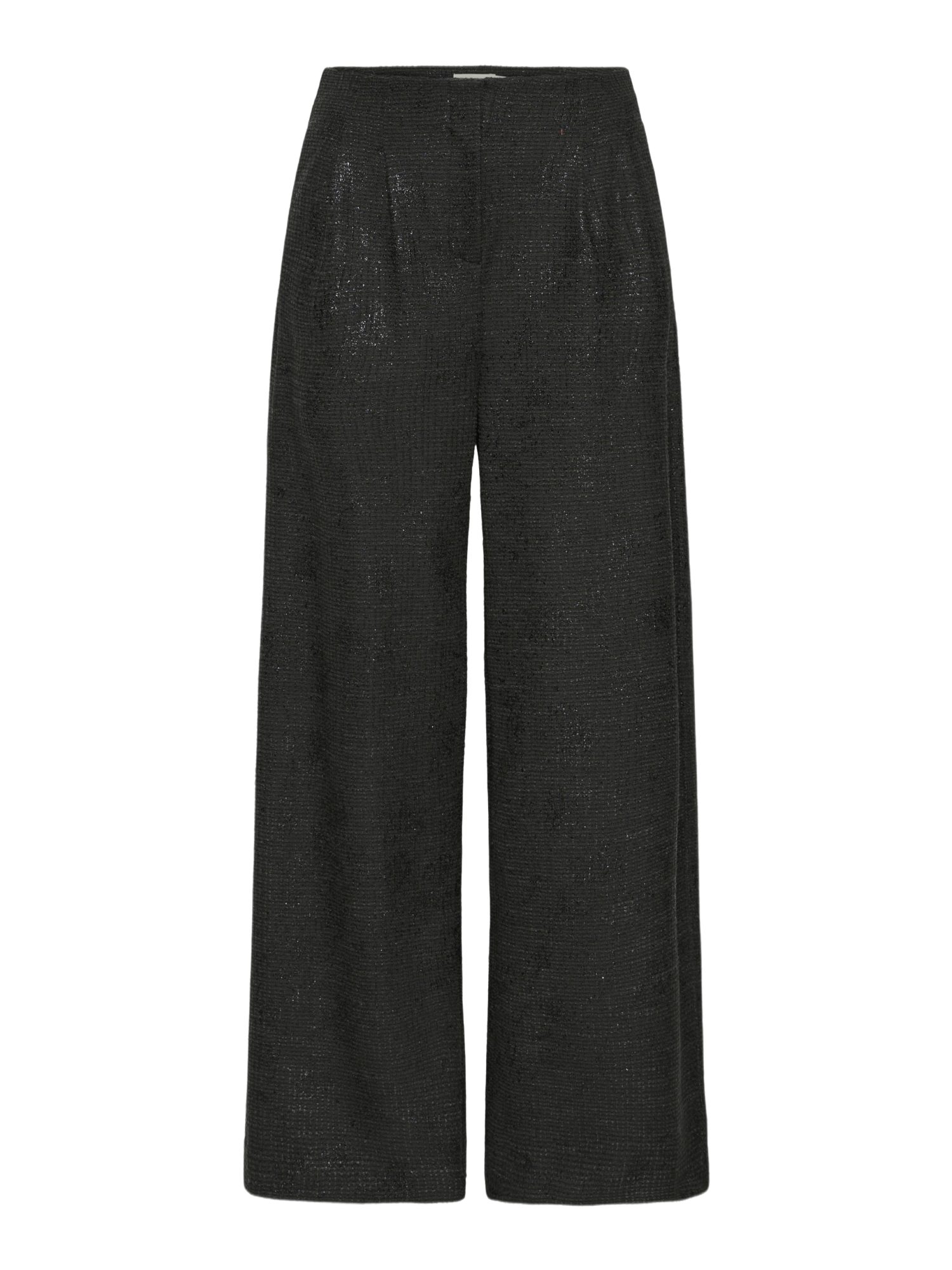 ICHI Stoffhose schwarz, Casual, Polyester, Unifarben, Loose Fit, Hoch