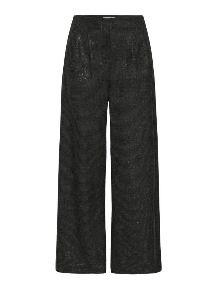 ICHI Stoffhose schwarz, Casual, Polyester, Unifarben, Loose Fit, Hoch