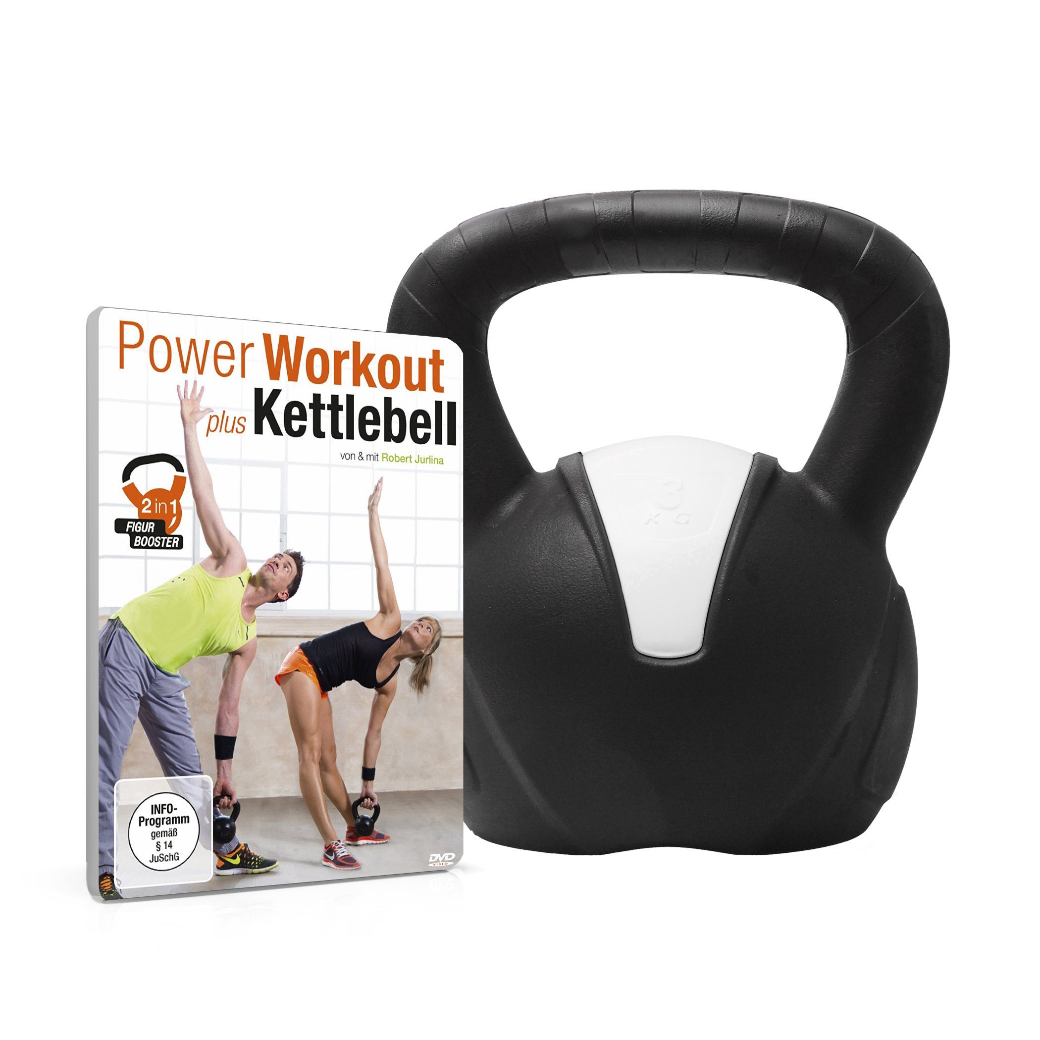 Yogistar Fitnessrolle Kettlebell Set DVD & Kettlebell 3kg (1-tlg) | Massagerollen