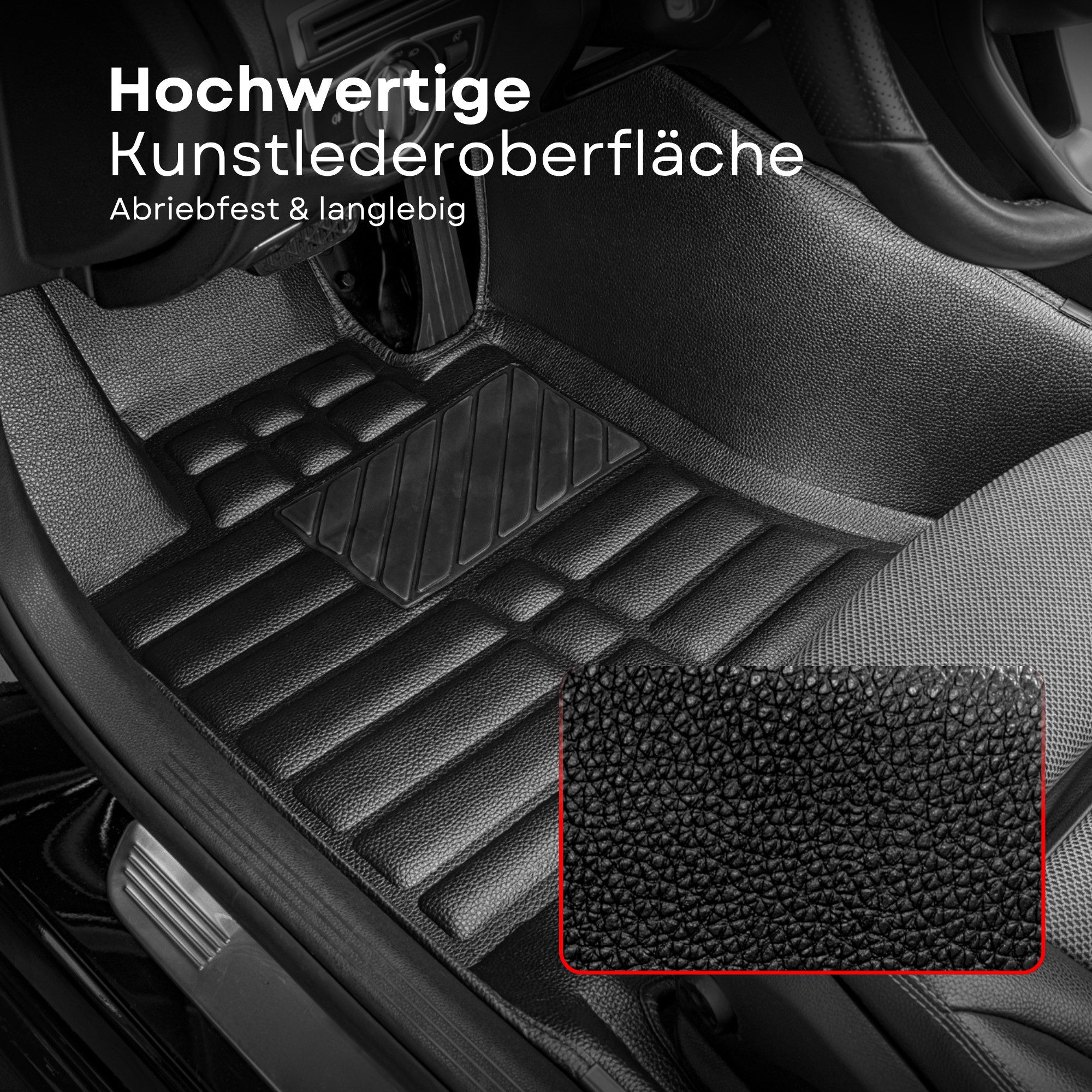 fussmattenprofi.com Auto-Fußmatte 5D Premium Fußmatten Set für VW Sharan 2.Gen für 5 und 7 Sitze ab 2010 (1 St), für Volkswagen Volkswagen Sharan – Bild 5 von 5