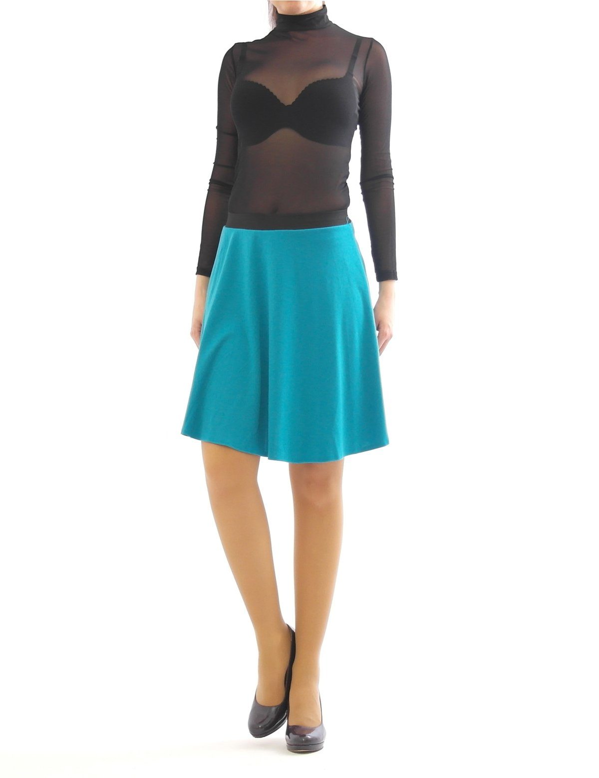 YESET Midirock Swing Rock Midi hohe Taille Falten-Rock Gummibund Skirt maxi Midirock schwingend