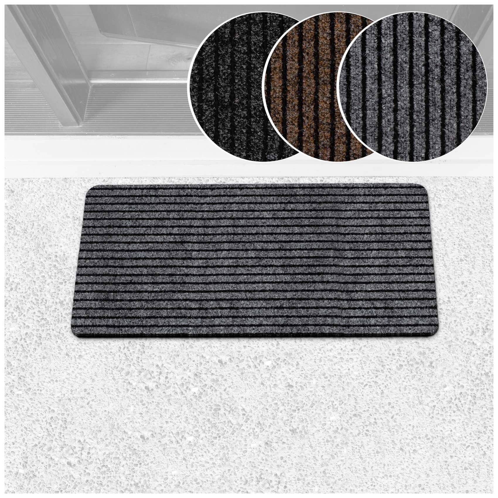 ANRO Fußmatte Türvorleger Schmutzfangmatte MiSCHA, eckig, Höhe: 3 mm, Robus günstig online kaufen