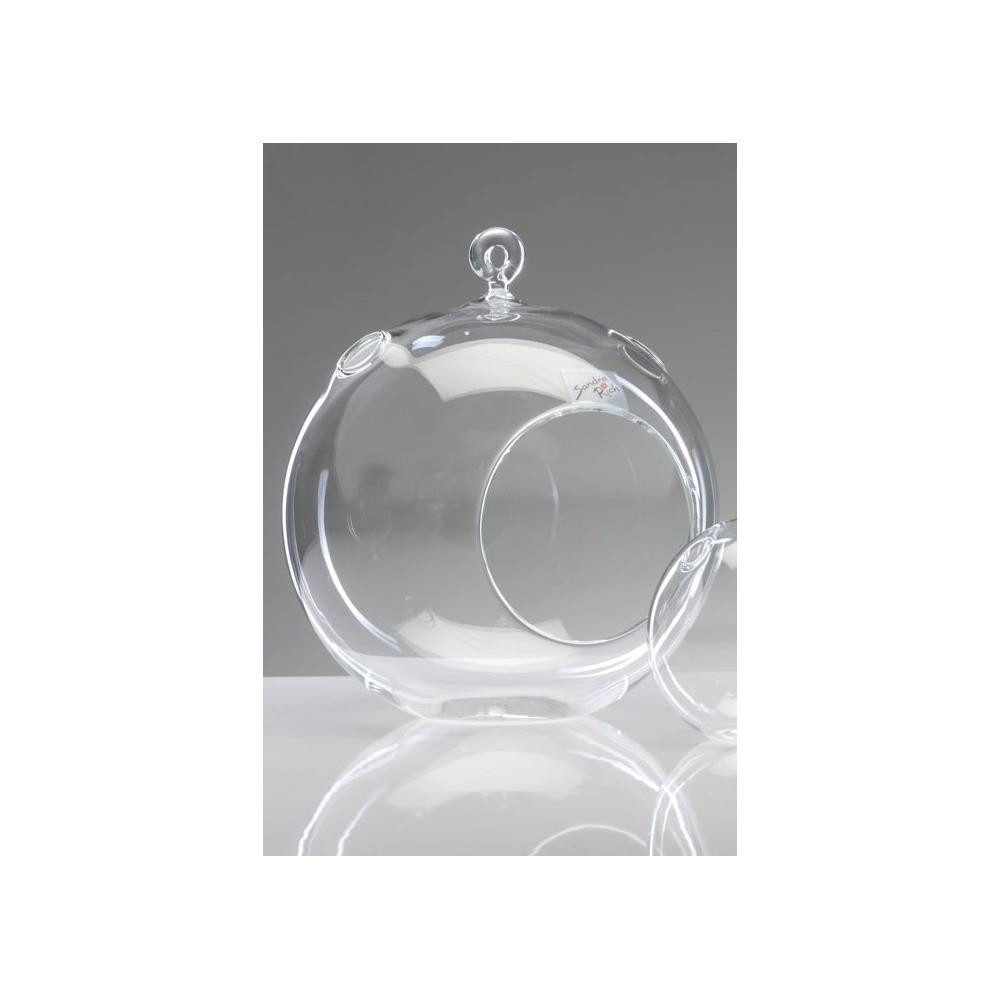 Sandra Rich Dekovase Transparent, Durchmesser 17 cm, Öffnung in der Mitte
