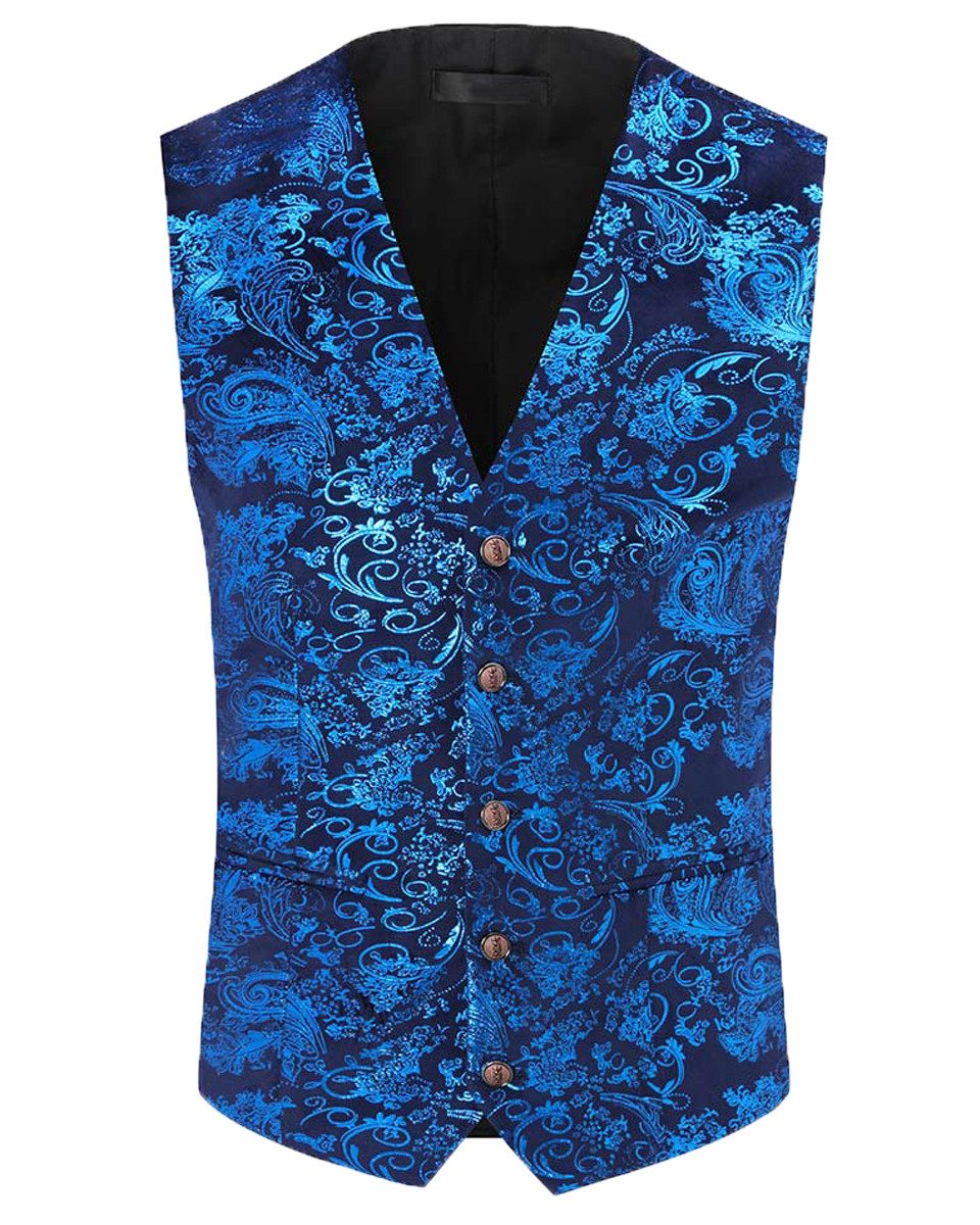 Allthemen Anzugweste Elegante Jacquard Anzugweste für Hochzeit und Party