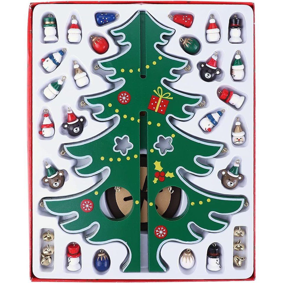 Coonoor Christbaumschmuck Kinder DIY Weihnachtsbaum-Set, 24-teilig mit Deko günstig online kaufen