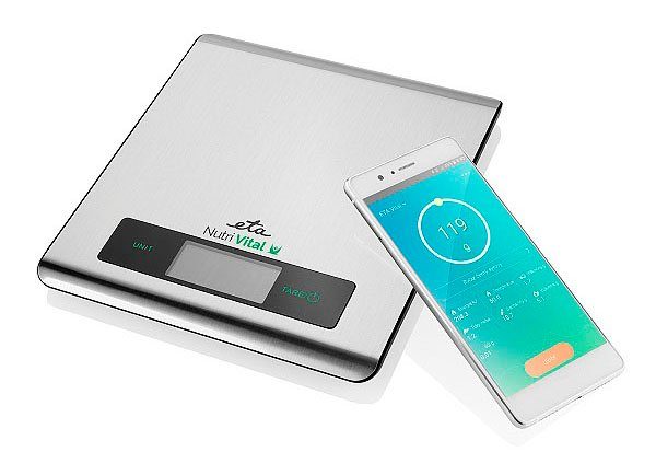 eta Küchenwaage ETA079090000, (1-tlg), Nutri Vital App, bis 5kg, Genauigkeit 1g, TARE