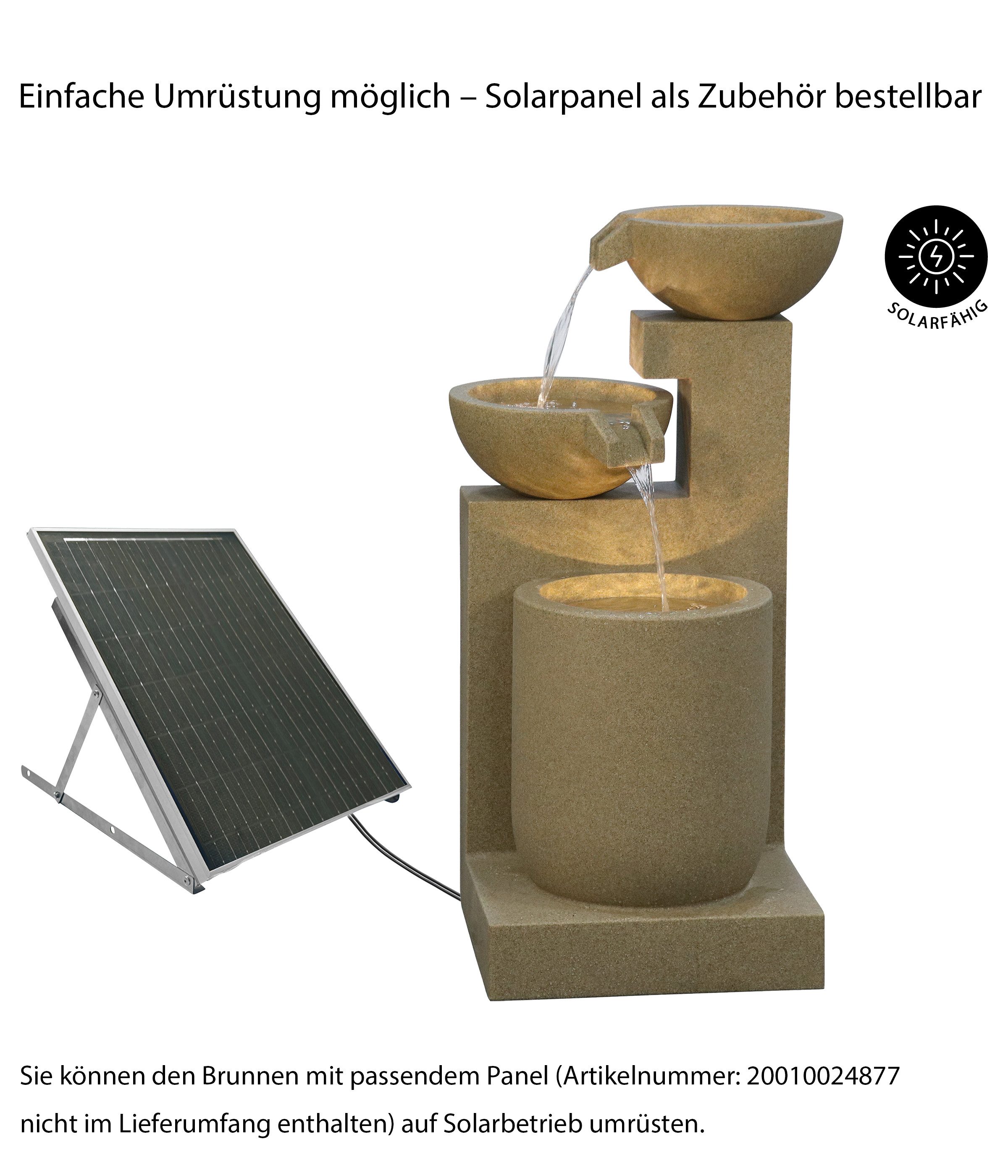 Dehner Gartenbrunnen Samson mit LED Beleuchtung, 100 x 54.5 x 54.5 cm, versch. Farben, frostbeständig, wetterbeständiges Polyresin für den Außenbereich