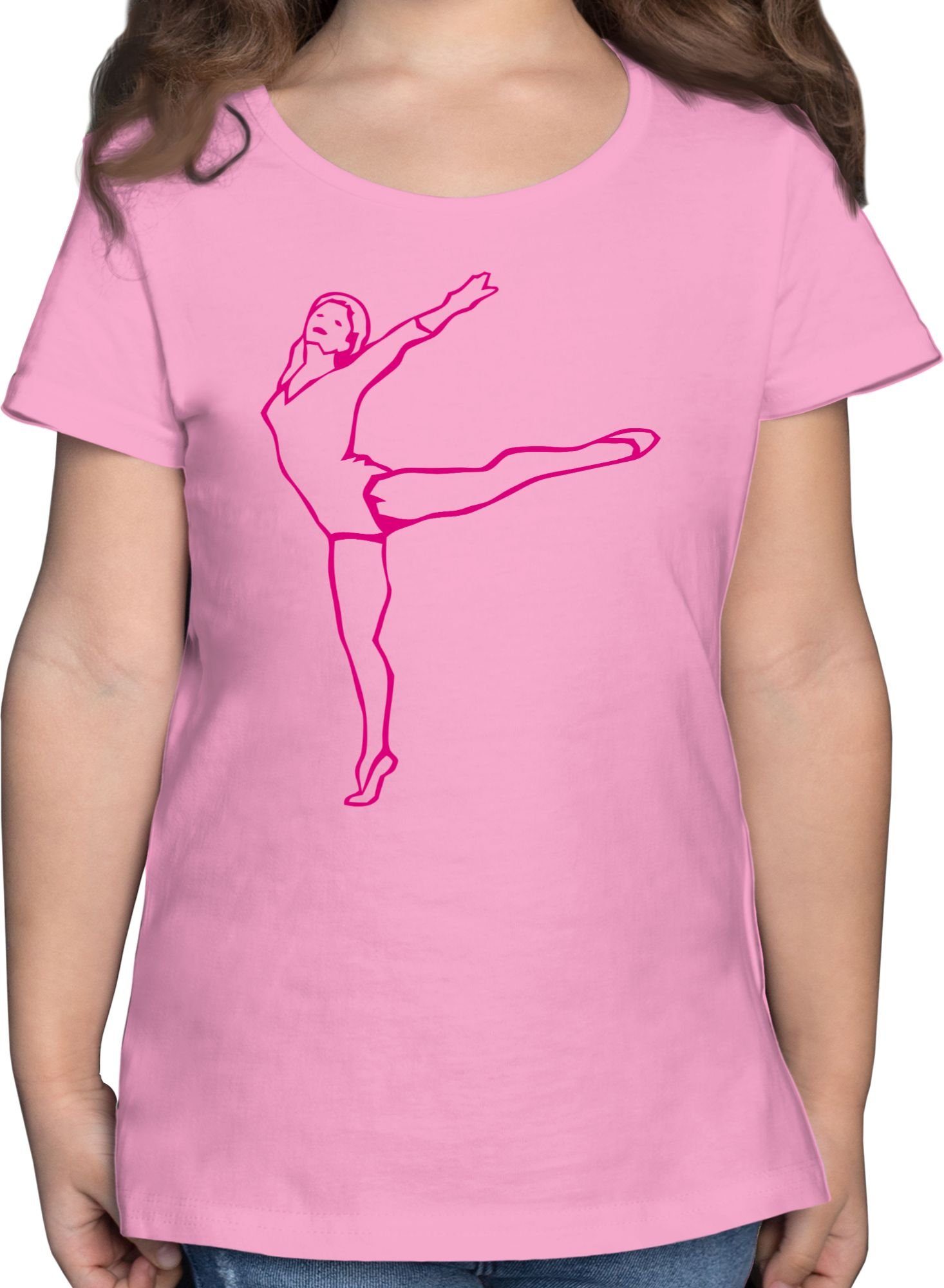 Shirtracer T-Shirt Rhythmische Sportgymnastik Kinder Sport Kleidung 3 Rosa