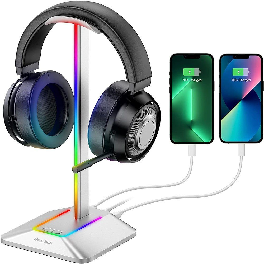 Datenübertragung Kopfhörerständer MOUTEN RGB-Kopfhörerständer mit und USB-Typ-C-Ladegerät
