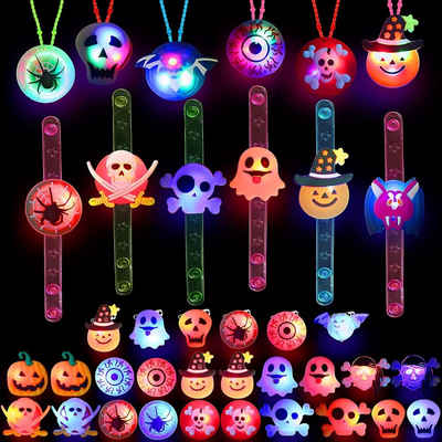 GelldG Dekoobjekt »6 Set LED Leuchtspielzeug Kinder Leuchtende Armbänder Fingerlampe Enthält 10 LED Flash Light Armband und 10 Leuchtende Ringe Leuchten im Dunkeln Party für Halloween«