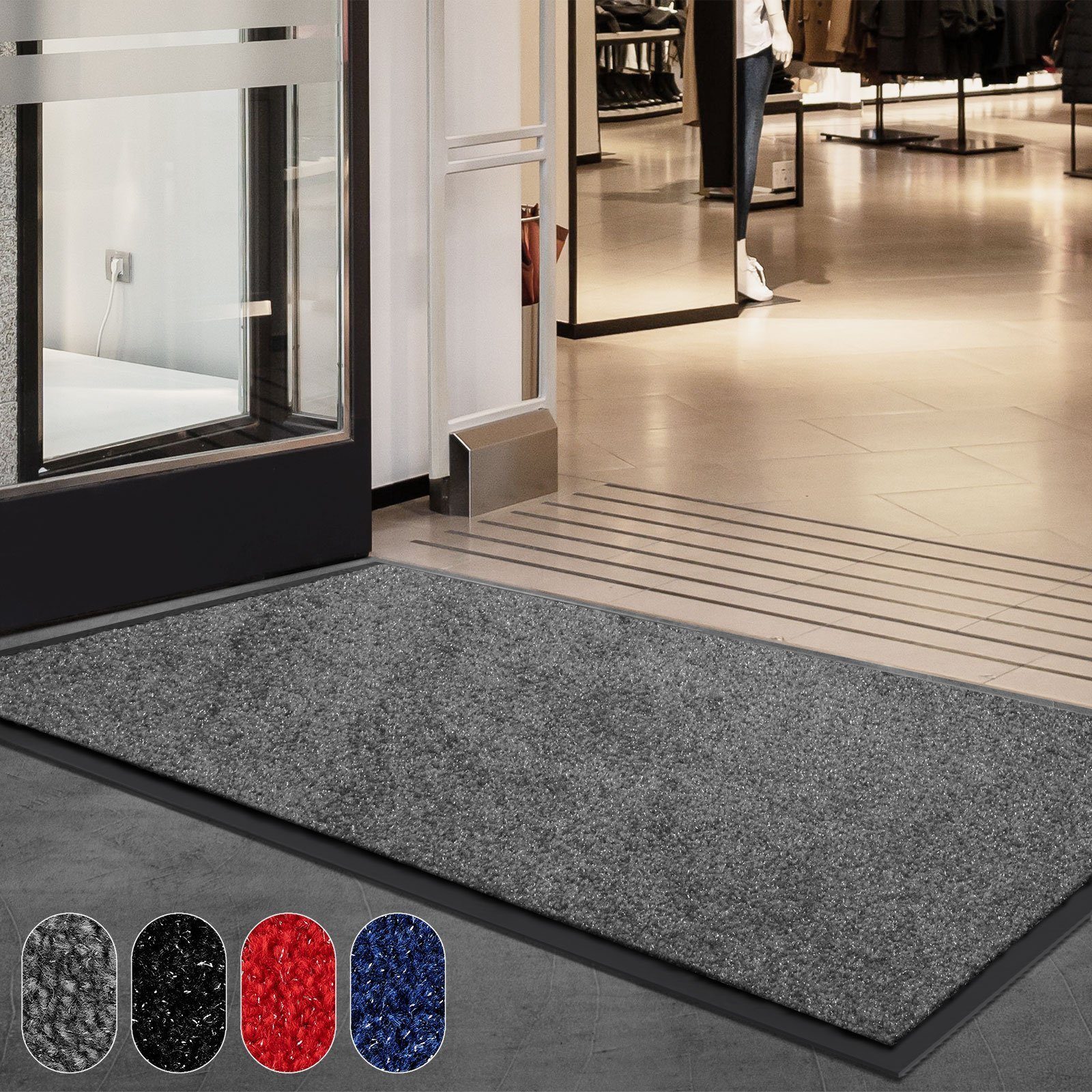 Fußmatte Floordirekt, Höhe: Größen, Rechteckig, & Farben Eingangsmatte vielen Grau Sauberlaufmatte, 5.5 Schmutzfangmatte mm in Flash,