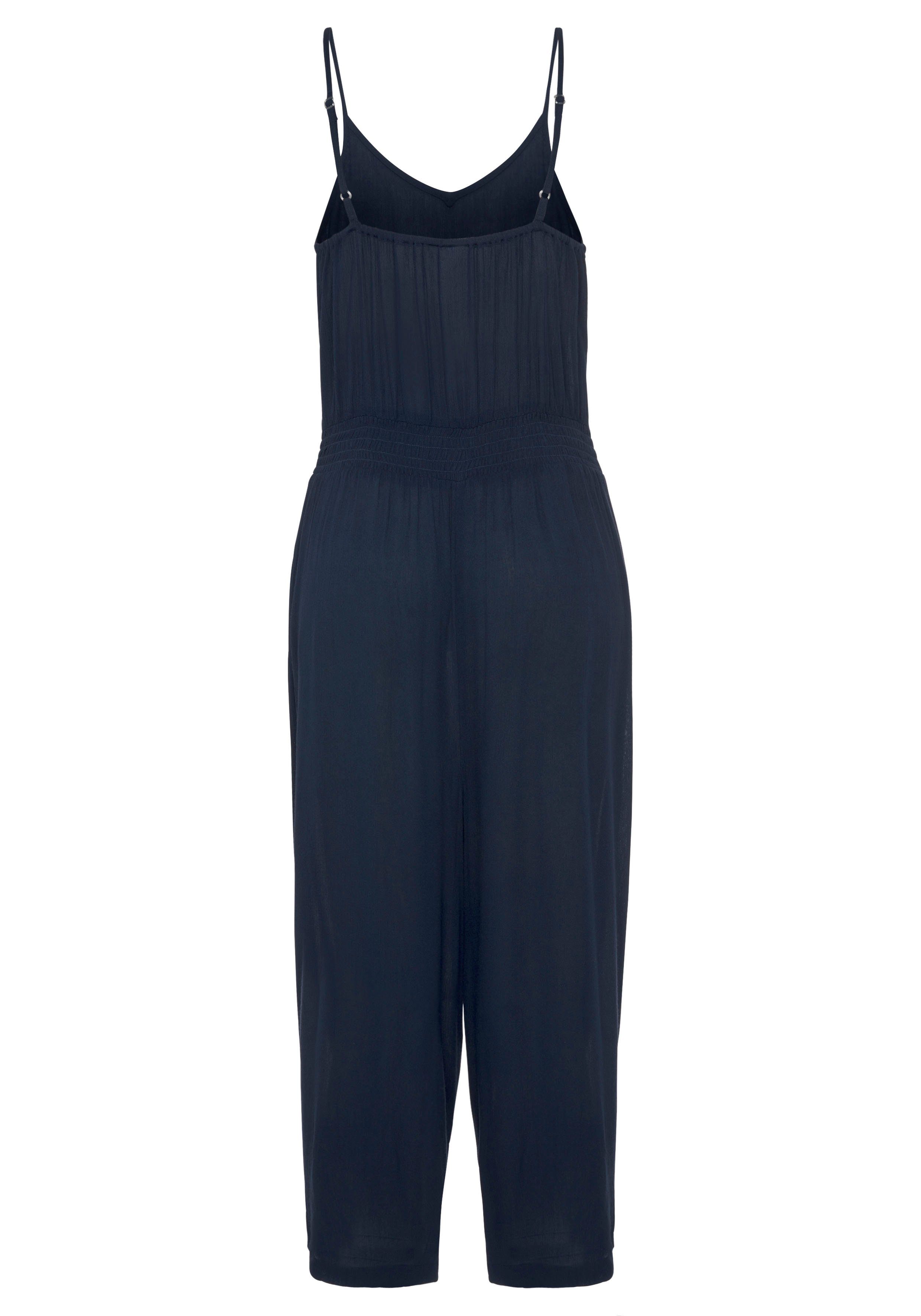 Culotte-Overall aus s.Oliver marine gekreppter Viskose