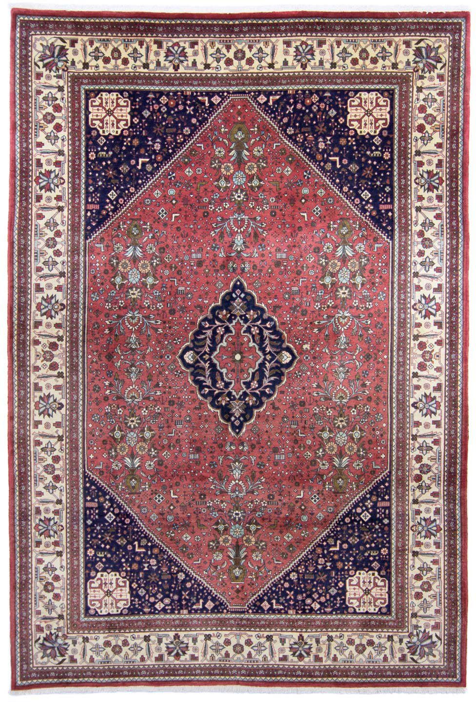 Wollteppich Abadeh Medaillon Rosso chiaro 296 x 196 cm, morgenland, rechteckig, Höhe: 10 mm, Unikat mit Zertifikat