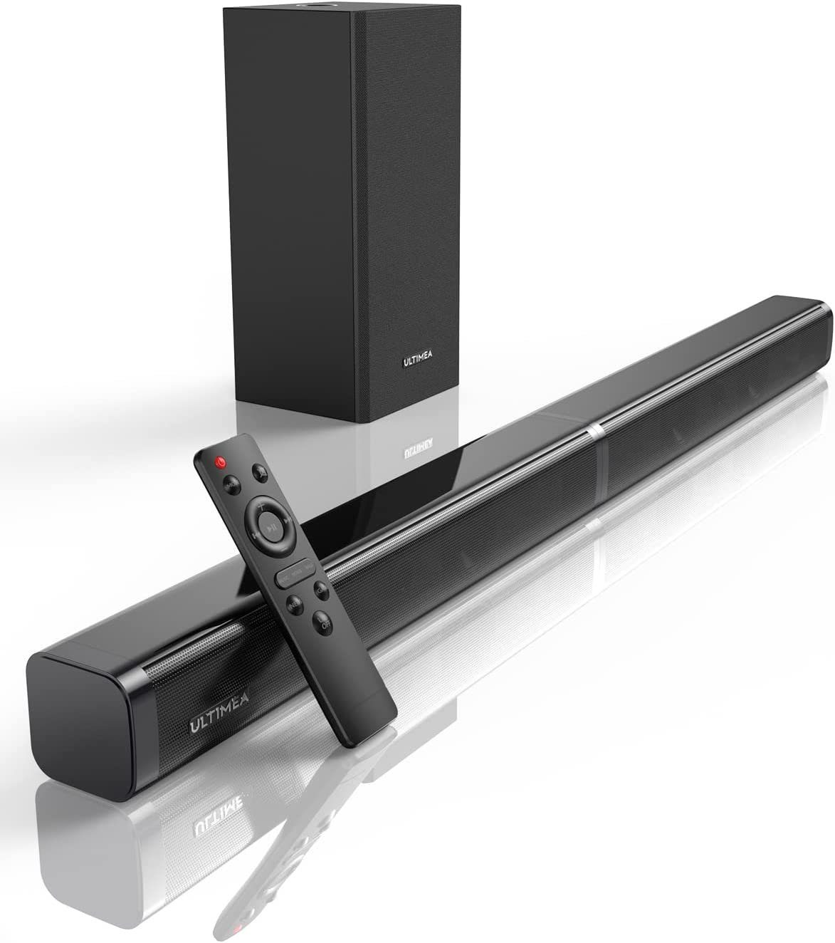 ABOX Ultimea Tapio V 2.1 Soundbar (Bluetooth, AUX, usb, SD, Optisch, 100 W,  Soundbar für TV Geräte, Bluetooth TV Soundbar mit Subwoofer)