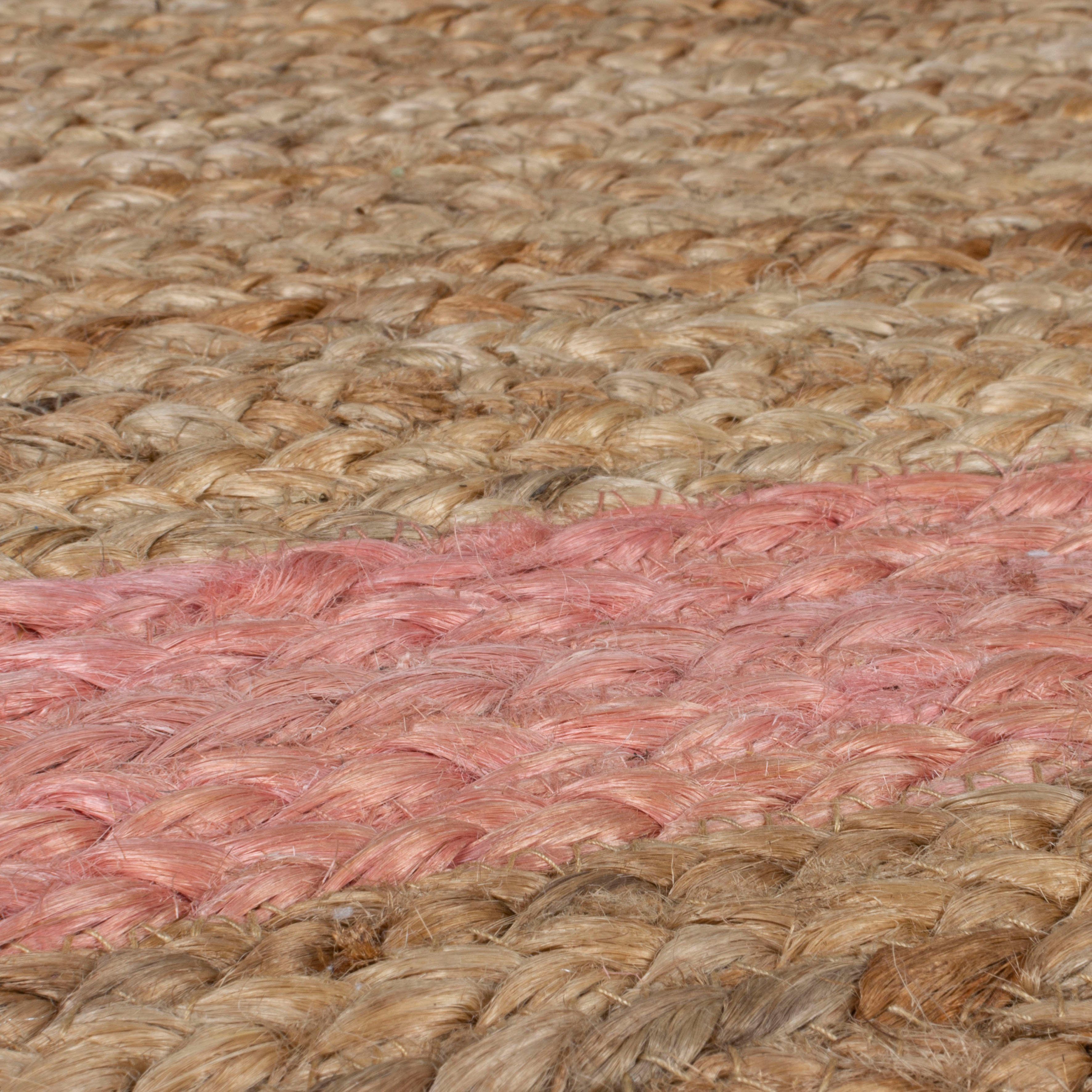 Teppich Grace, FLAIR RUGS, mit Höhe: fußbodenheizungsgeeignet, rechteckig, aus mm, natur/pink Bordüre Jute, 7 100