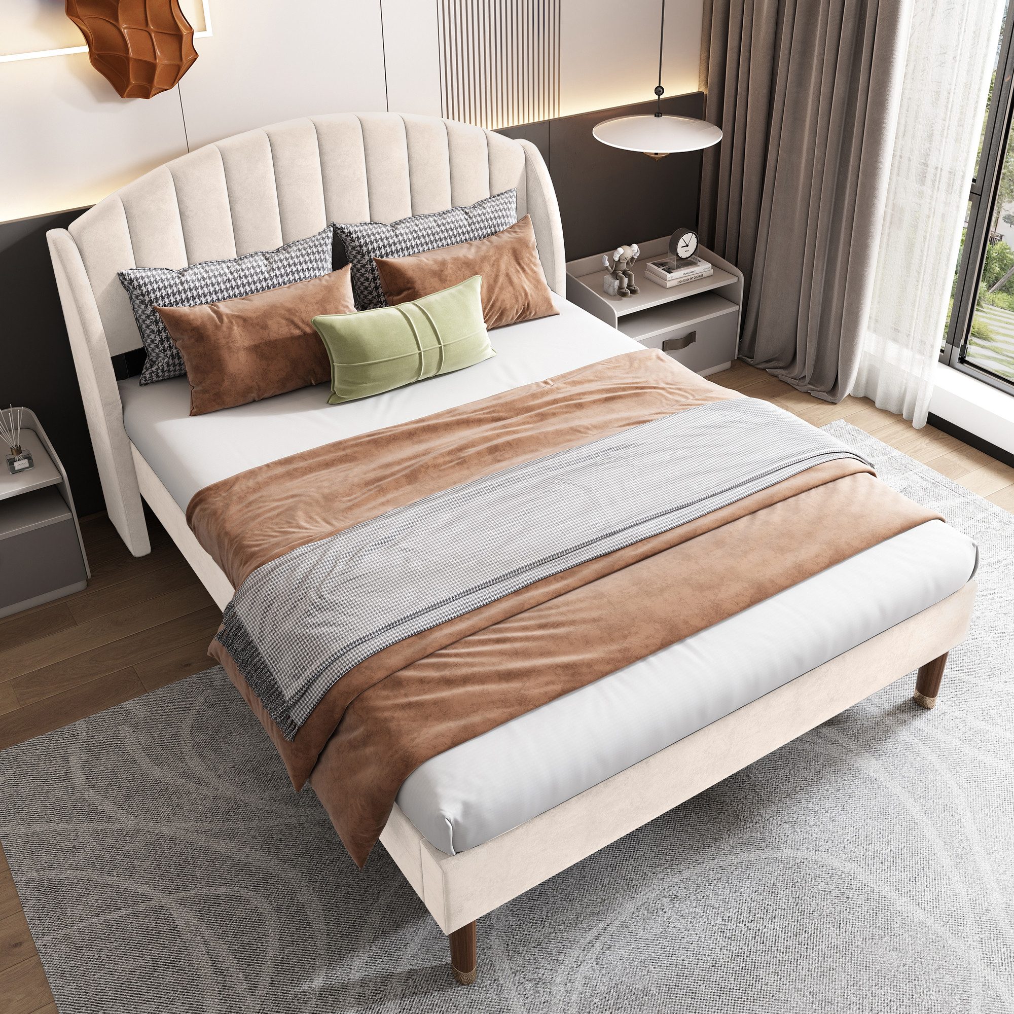 STILVORA Polsterbett 160×200 Bettgestell Jugendbett mit Lattenrost und Kopf günstig online kaufen