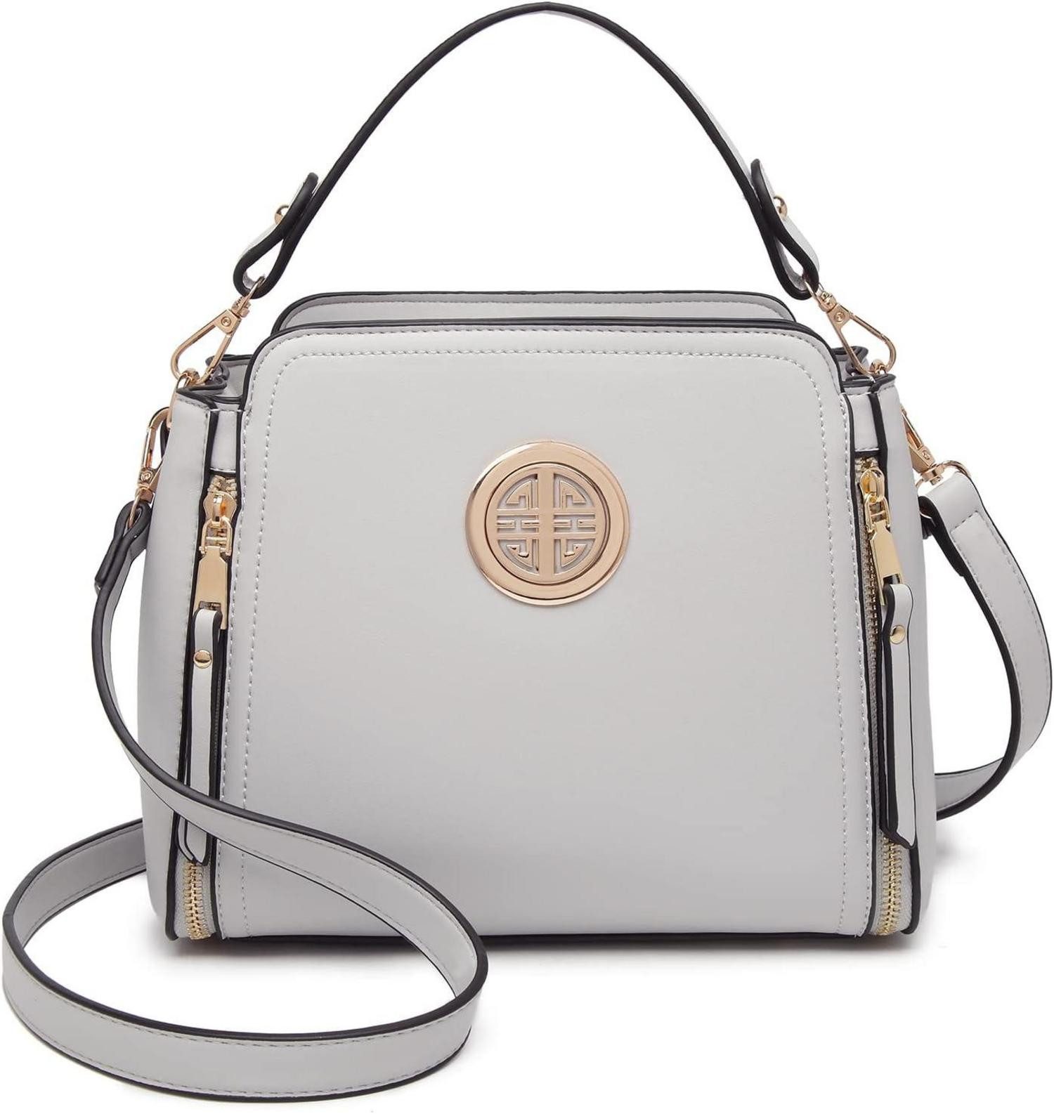 Umhängetasche Damen Umhängetasche Schultertasche Crossbody Henkeltasche Grau PU