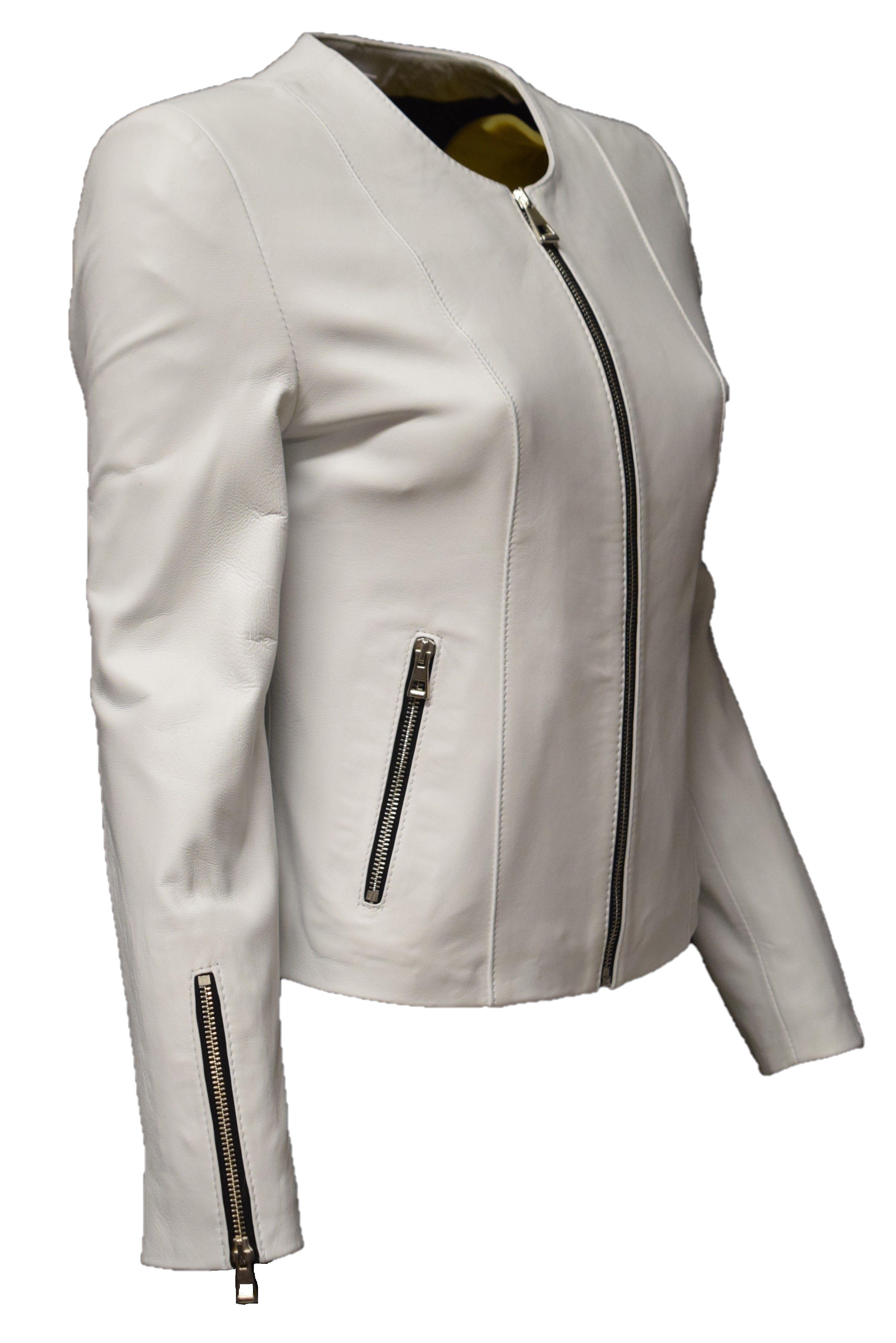 Zimmert Leather Lederjacke Linda Kragenlos günstig online kaufen