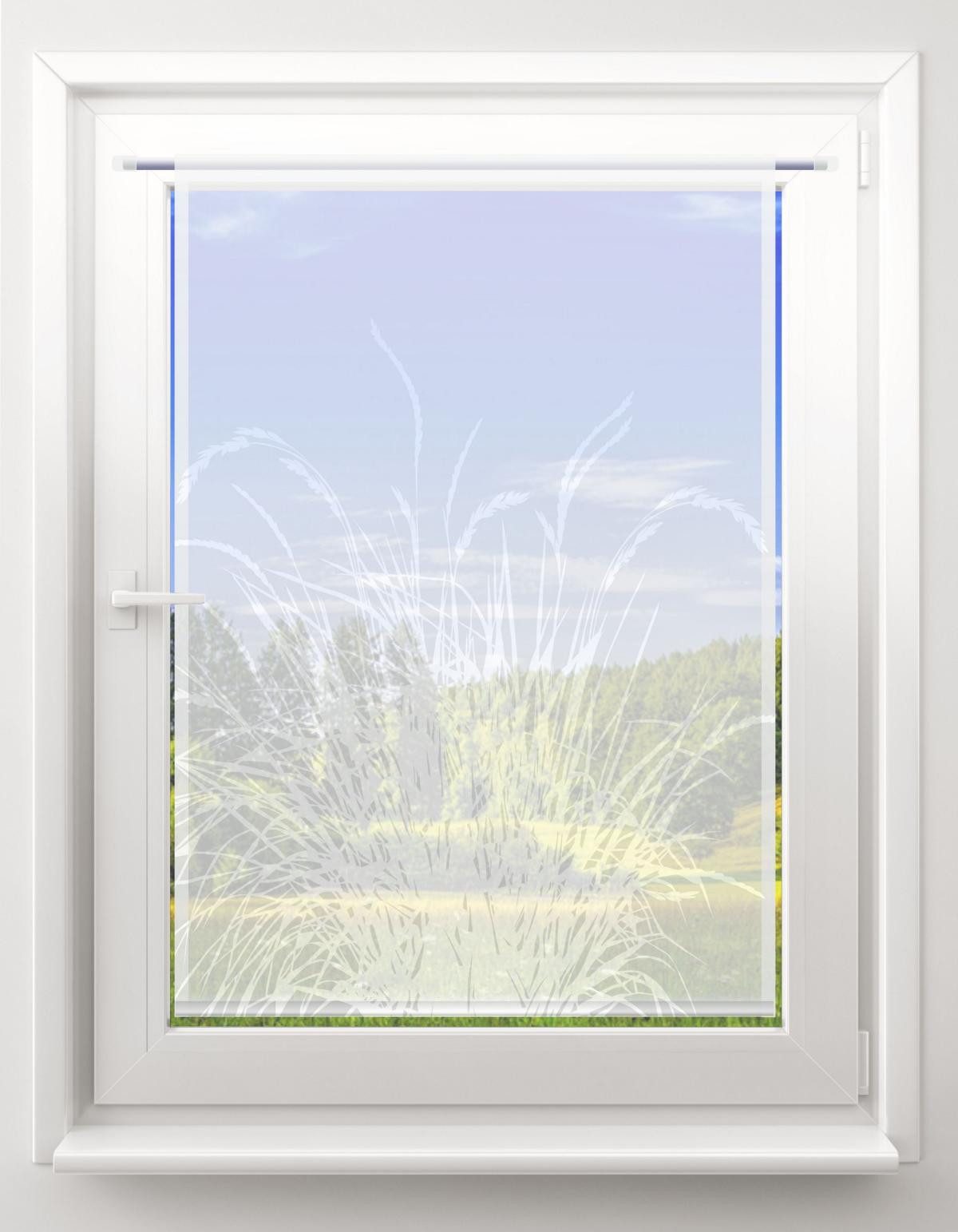 gardinen-for-life Scheibengardine Reed 24 - lichtgrau - eckiger Scheibenhän günstig online kaufen